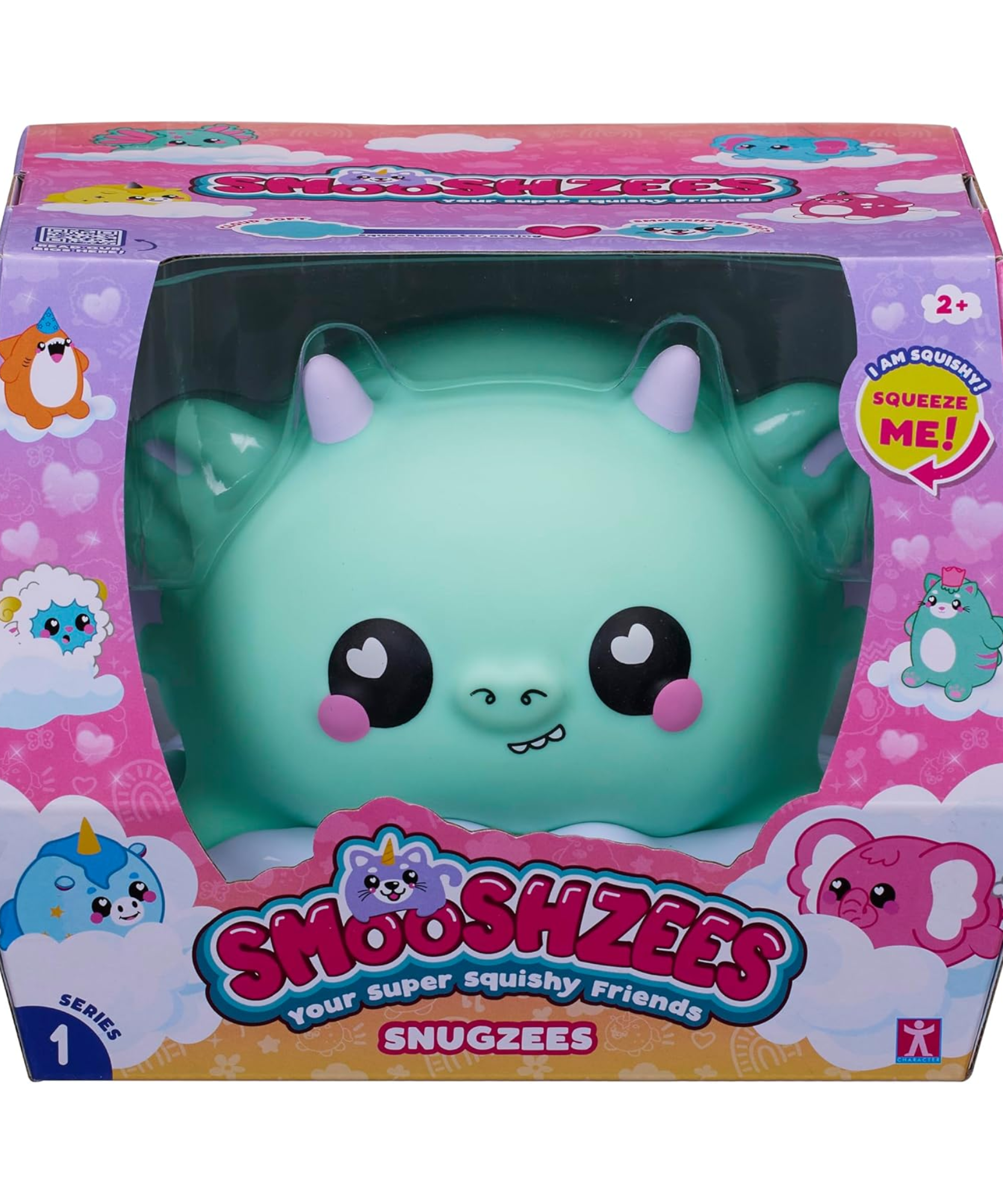 Smooshzees Snugzees، Jade، Green Dragon، شخصيات قابلة للتجميع، فائقة النعومة، ومحبوبة، وطرية!