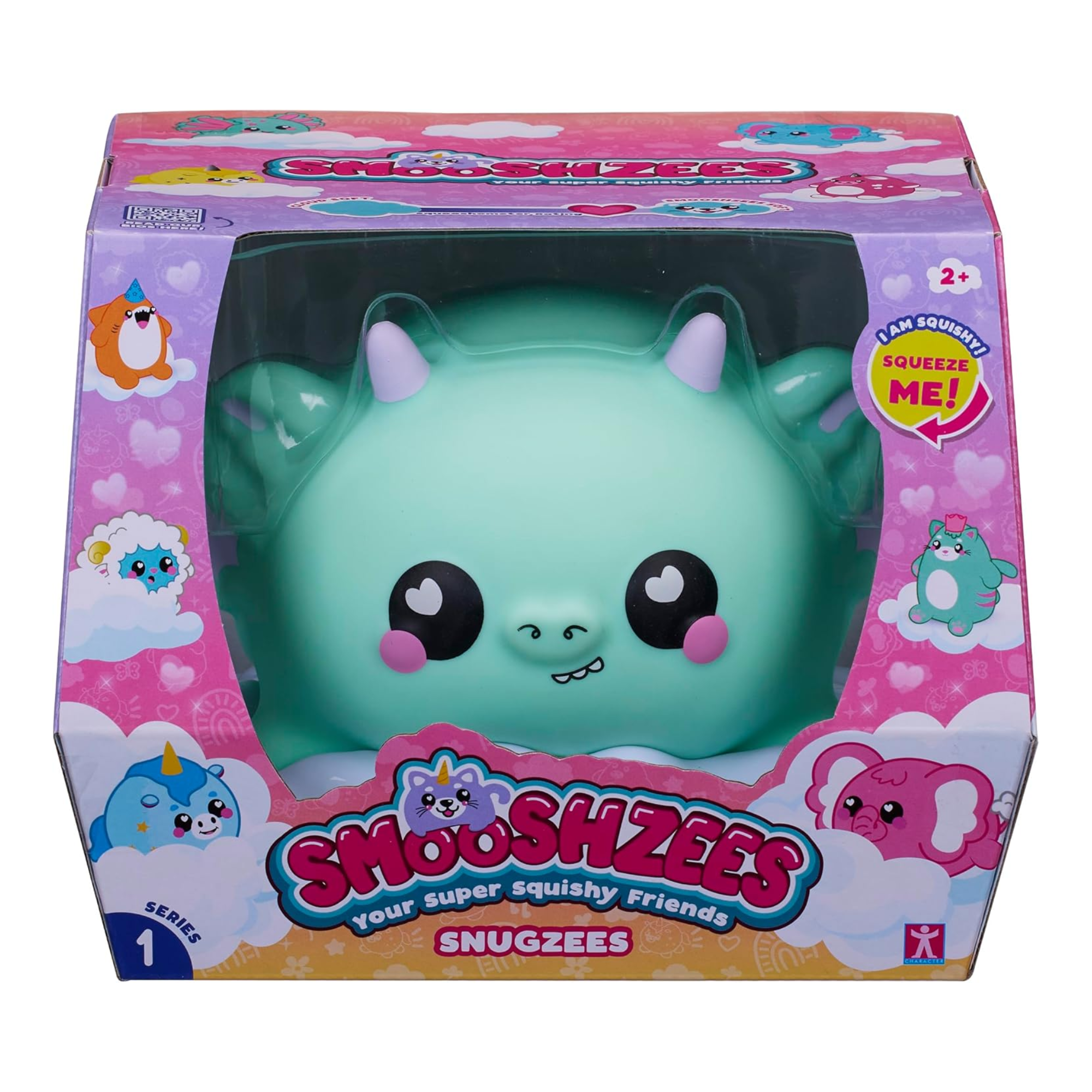 Smooshzees Snugzees، Jade، Green Dragon، شخصيات قابلة للتجميع، فائقة النعومة، ومحبوبة، وطرية!