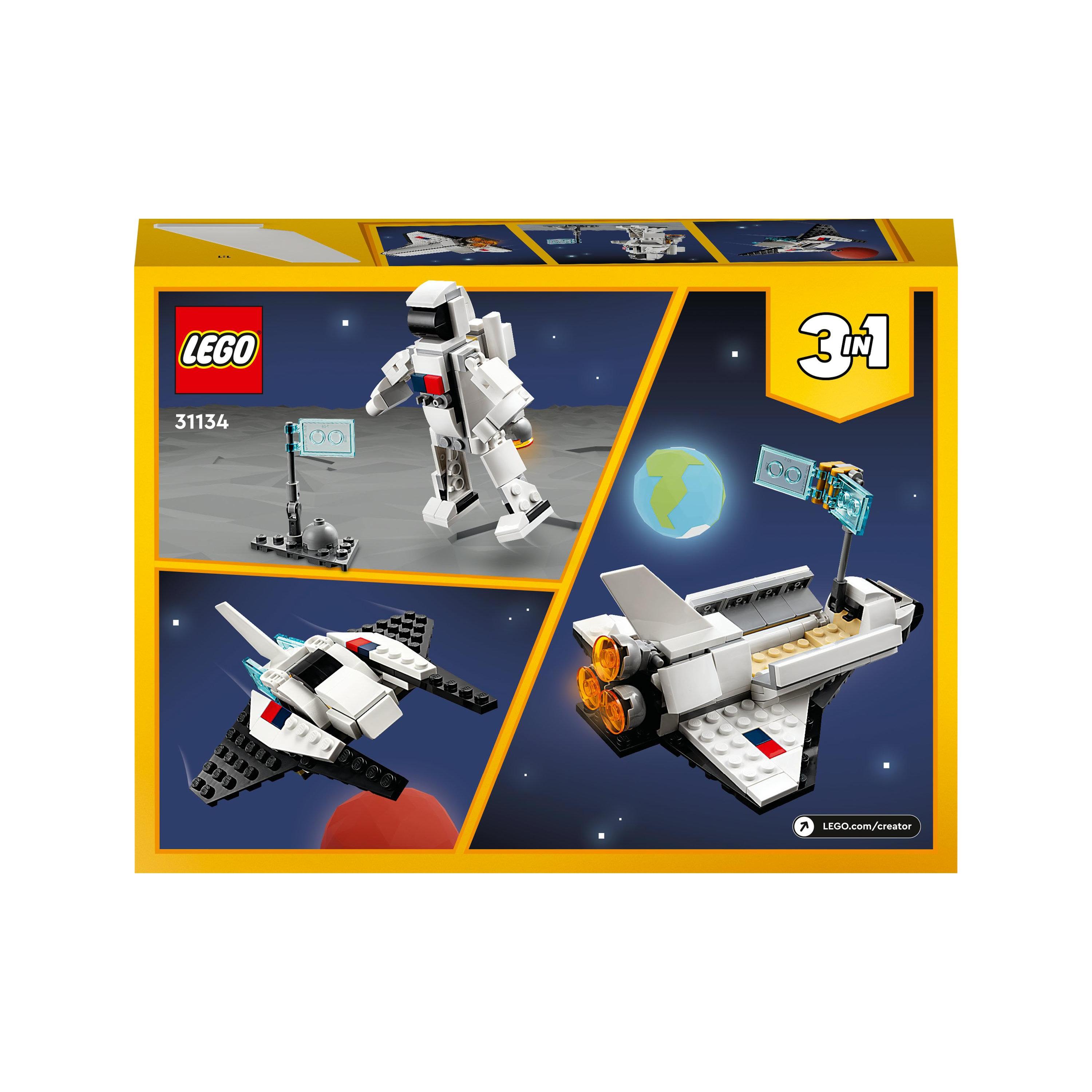 LEGO Creator 31134 Space Shuttle 3-in-1 Rebuildable Space Toy for Kids 6+ Boys & Girls