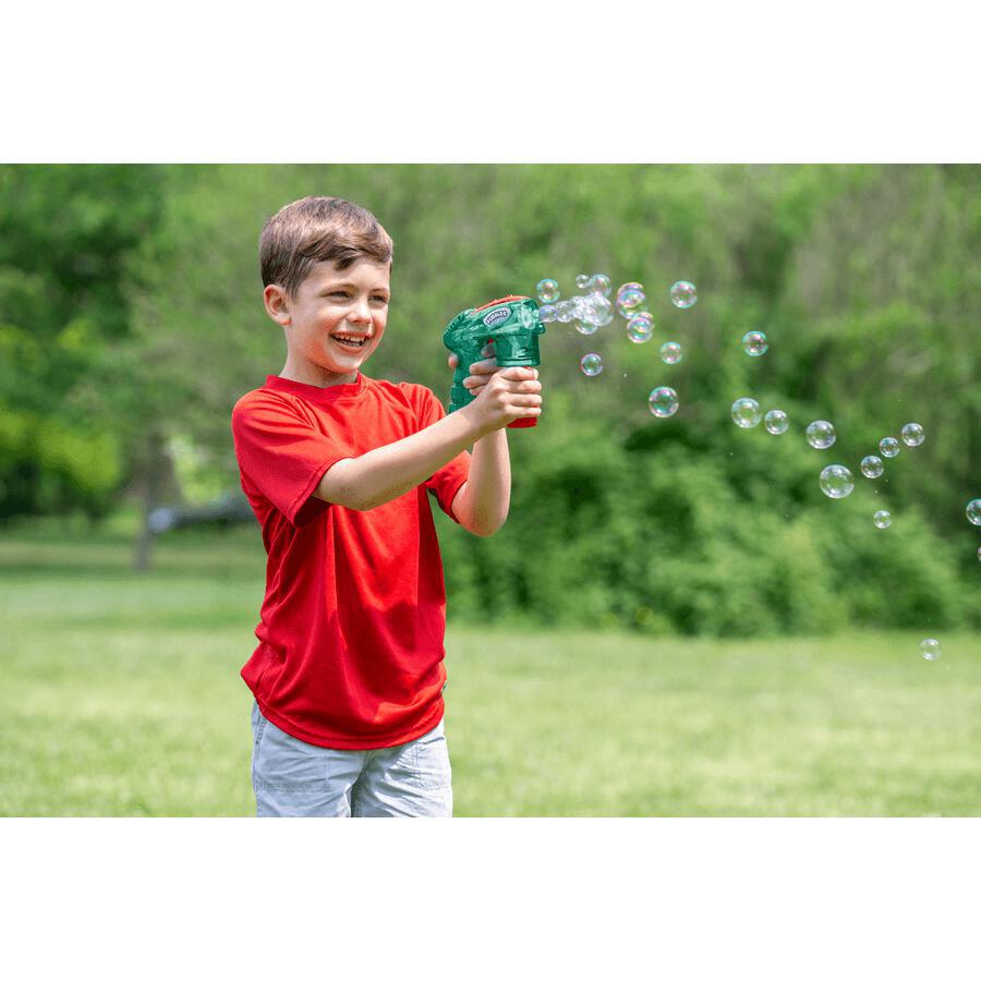 Fubbles Light Up Bubble Blaster, Continuous Bubble Gun for Kids Toddlers, Multicolor Lights, Includes Bubble Solution, Assorted Colors, Age 3 Plus