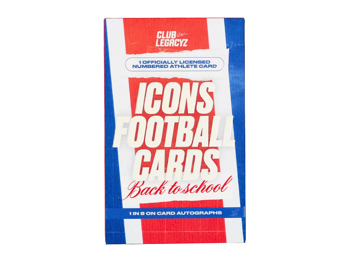 2026 Club Legacyz Icons Back to School Fifth Edition Soccer Hobby Pack, 1 Card Per Pack, Rare Football Collectible Cards, On-Card Autographs, Game-Worn Jersey Cards