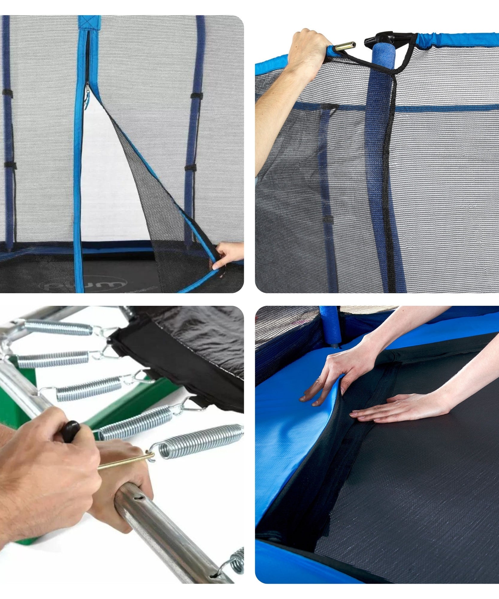 ترامبولين بلام جونيور جامبر بطول 7 أقدام مع سياج وشبكة أمان ووسادة إسفنجية للحماية، لعبة ترفيهية خارجية مستقرة مع حماية من الأشعة فوق البنفسجية والصدأ والطقس، مناسبة للأطفال من سن 3 سنوات فما فوق، لون أزرق