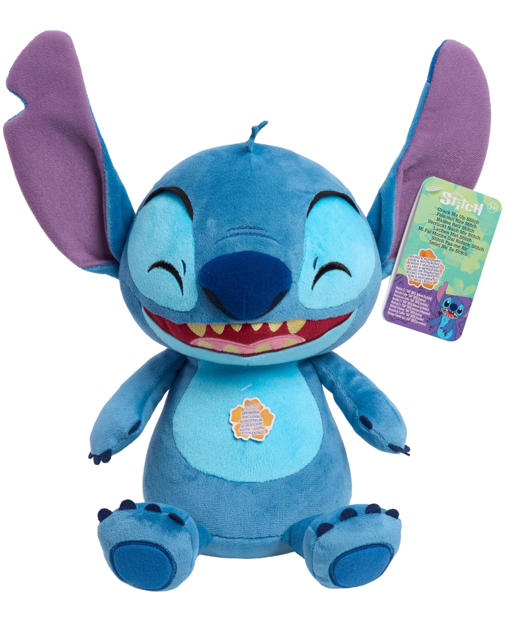 دمية ديزني ليلو وستيتش المحشوة، مقاس 28 سم (11 بوصة) مع صوت وحركة، ناعمة ومريحة، قابلة للعناق، مرخصة رسميًا من جاست بلاي، للأولاد والبنات، من عمر 3 سنوات فما فوق