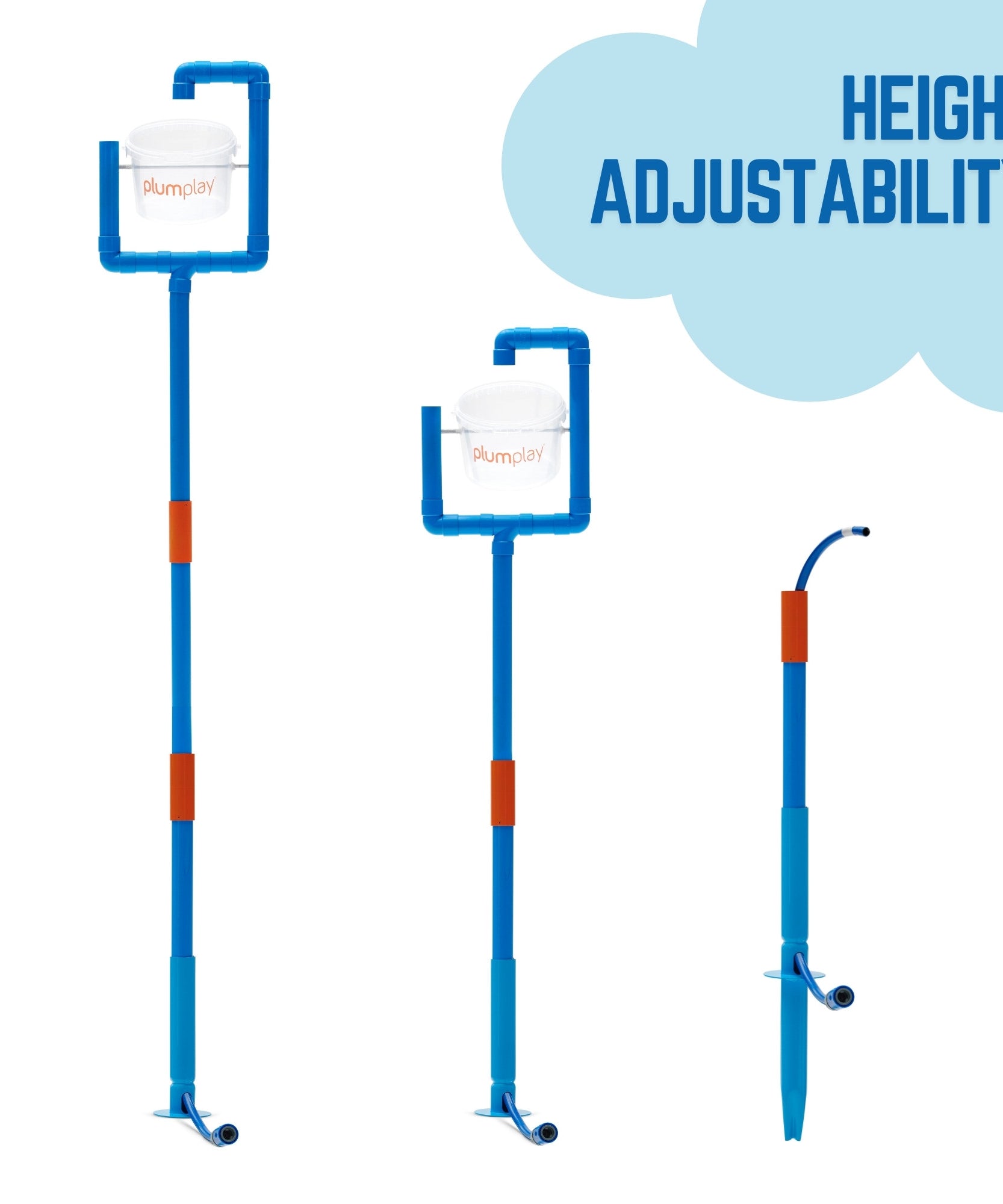 Plum Water Park Tidal Tipper with Height Adjustable Pole, Convenient and Easy to Store Summer Outdoor Water Play Backyard Toy, Suitable for Children 3 Years +, Blue