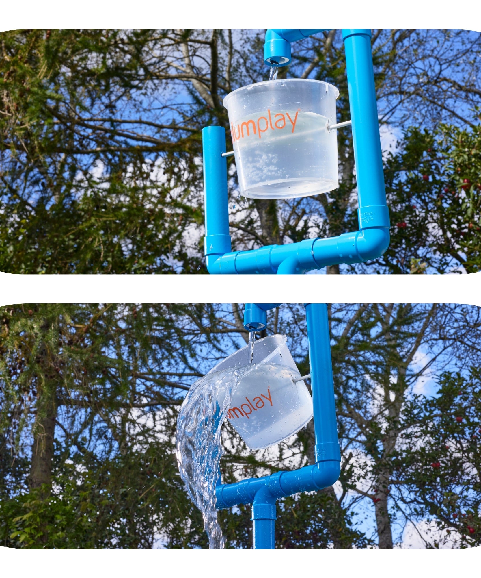 Plum Water Park Tidal Tipper with Height Adjustable Pole, Convenient and Easy to Store Summer Outdoor Water Play Backyard Toy, Suitable for Children 3 Years +, Blue