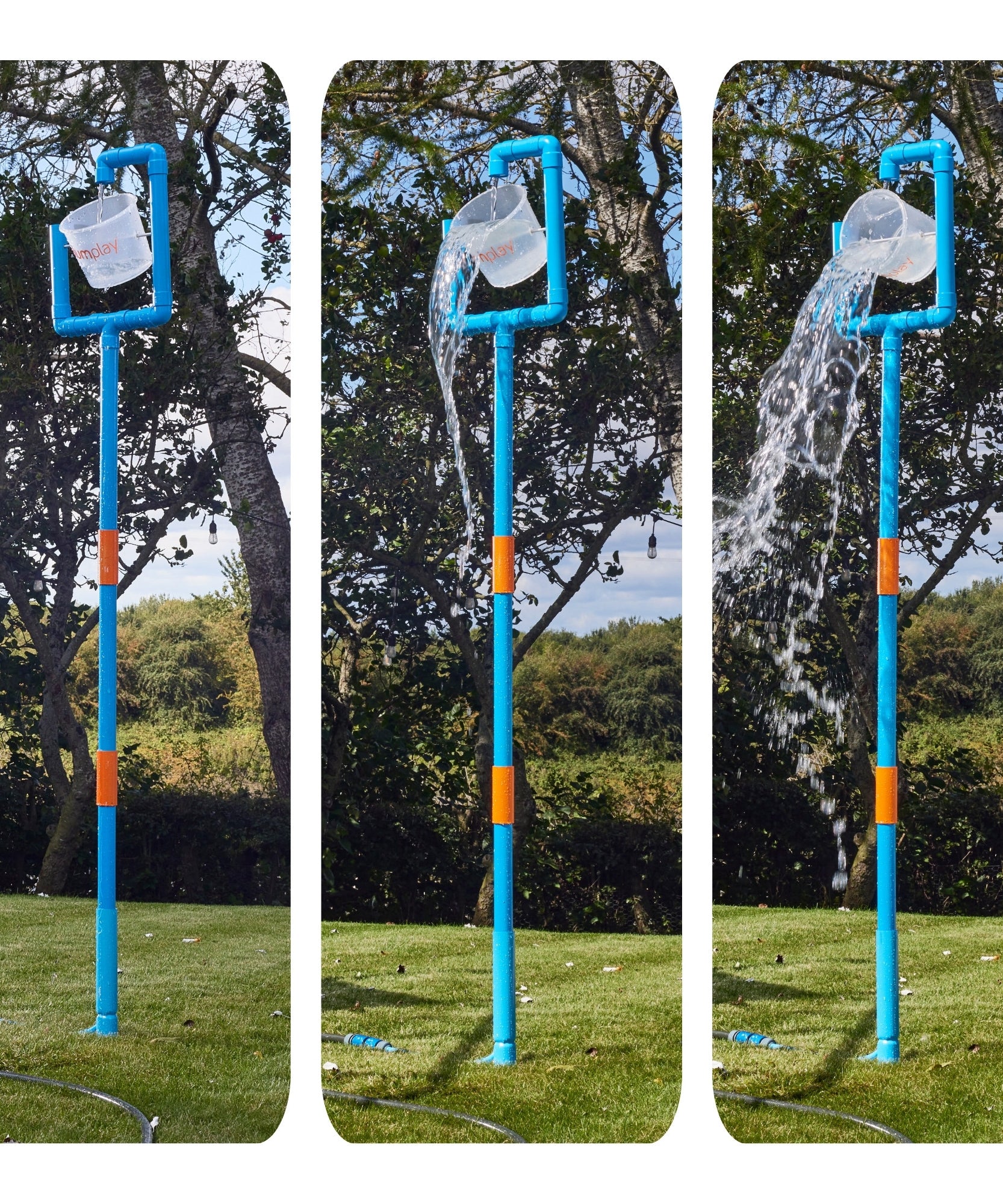 Plum Water Park Tidal Tipper with Height Adjustable Pole, Convenient and Easy to Store Summer Outdoor Water Play Backyard Toy, Suitable for Children 3 Years +, Blue