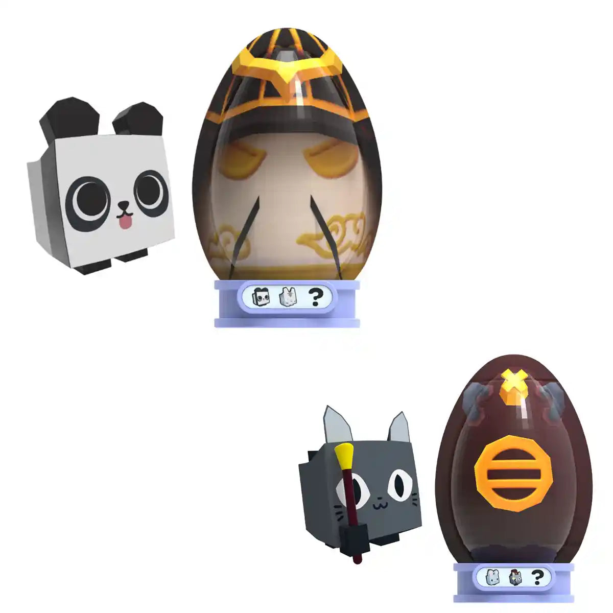Pet Simulator, Mystery Pet Minifigures 2-Pack, Mystery Eggs, Randomized Minifigure Pets, Accessories & Stands, Series 1, Includes DLC