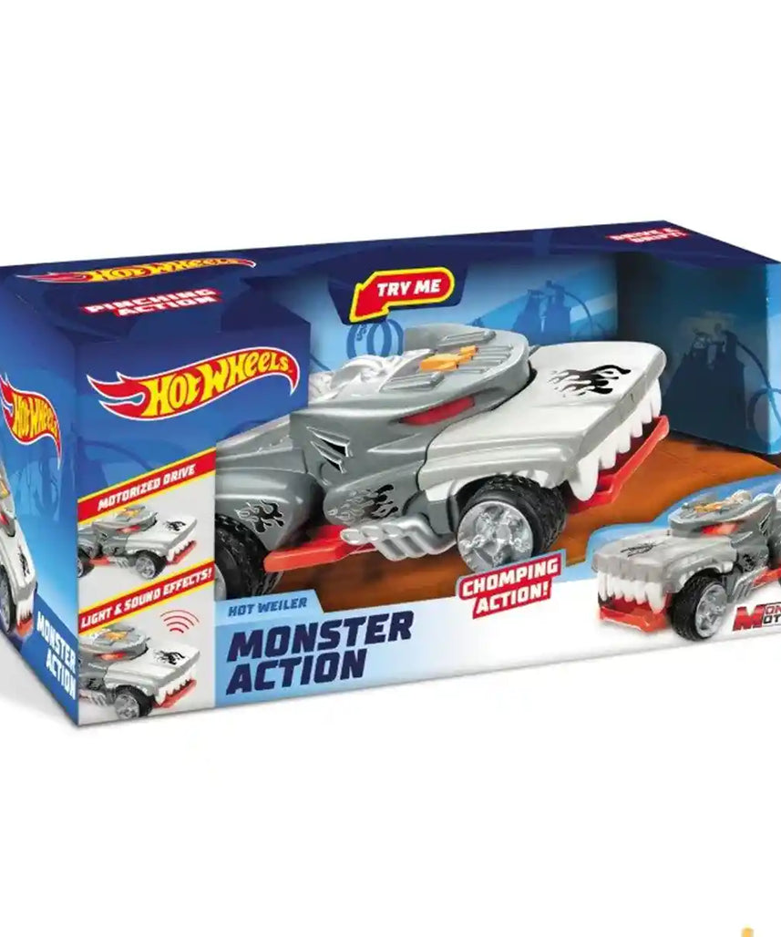 Hot Wheels Monster Action Hotweiler, Motorized Light & Sound Vehicle for Kids Ages 3+