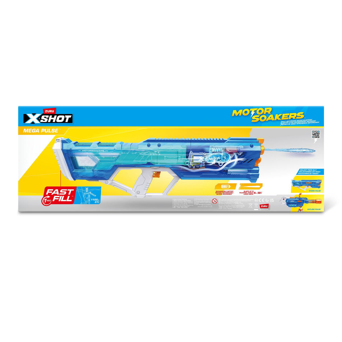 XSHOT Fast Fill Motorized Water Blaster for Kids Ages 8+, 1100ml Tank, 29ft Blast, Rechargeable Battery