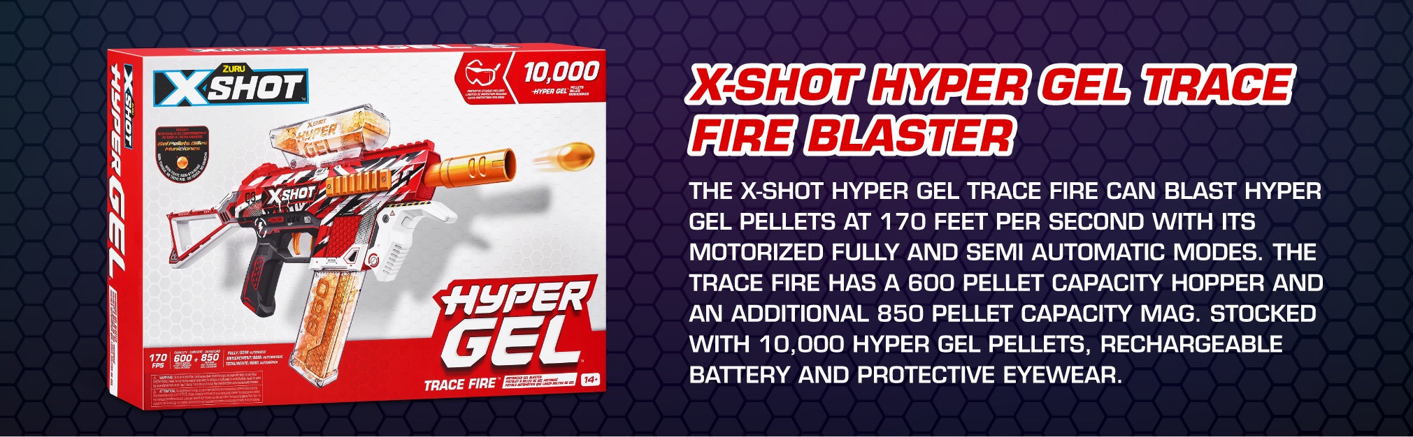 X Shot Hyper Gel Medium Blaster with 10000 Gellets, Shooting Toy for Boys, Age 14+