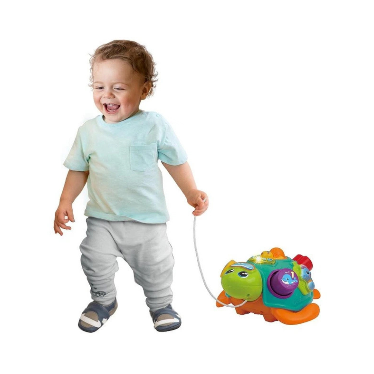 Winfun Tadzio Turtle Interactive Toy, Shape Sorter, Pull-Along Educational Toy for Toddlers, Light and Music, Ages 6 Months+