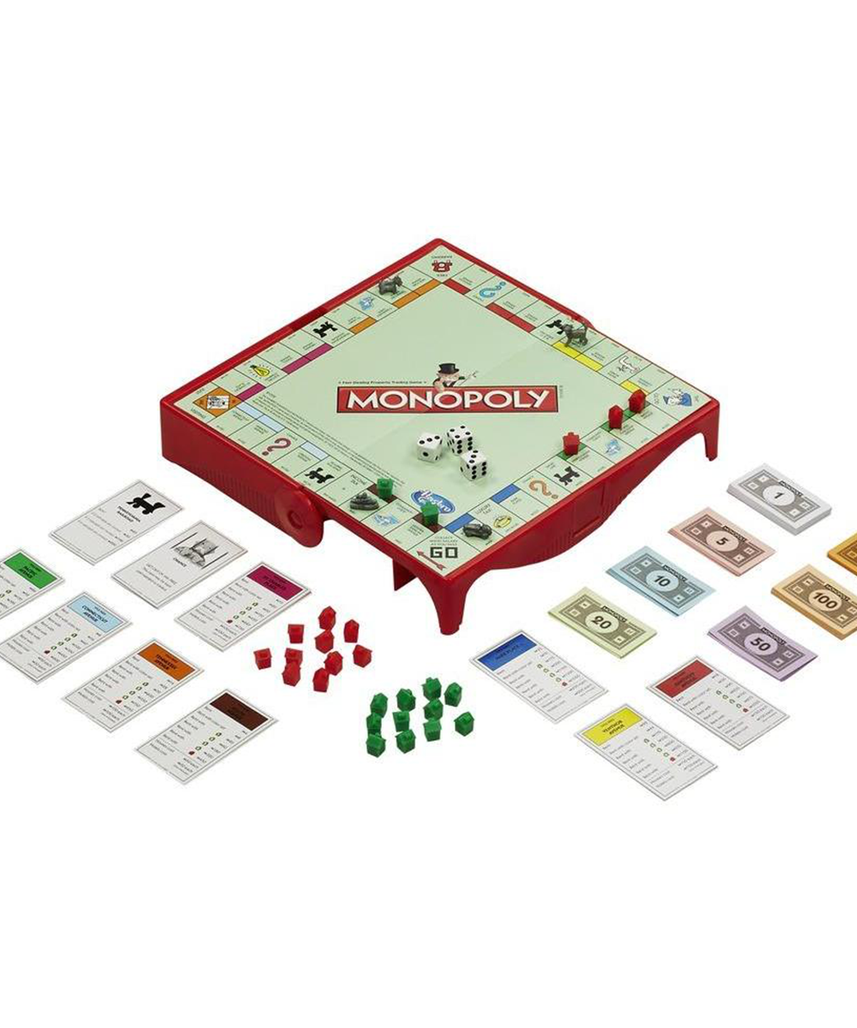 لعبة مونوبولي إصدار السفر من هاسبرو، النسخة الإسبانية، لعبة عائلية محمولة من 2 إلى 4 لاعبين، للأعمار من 8 سنوات فما فوق