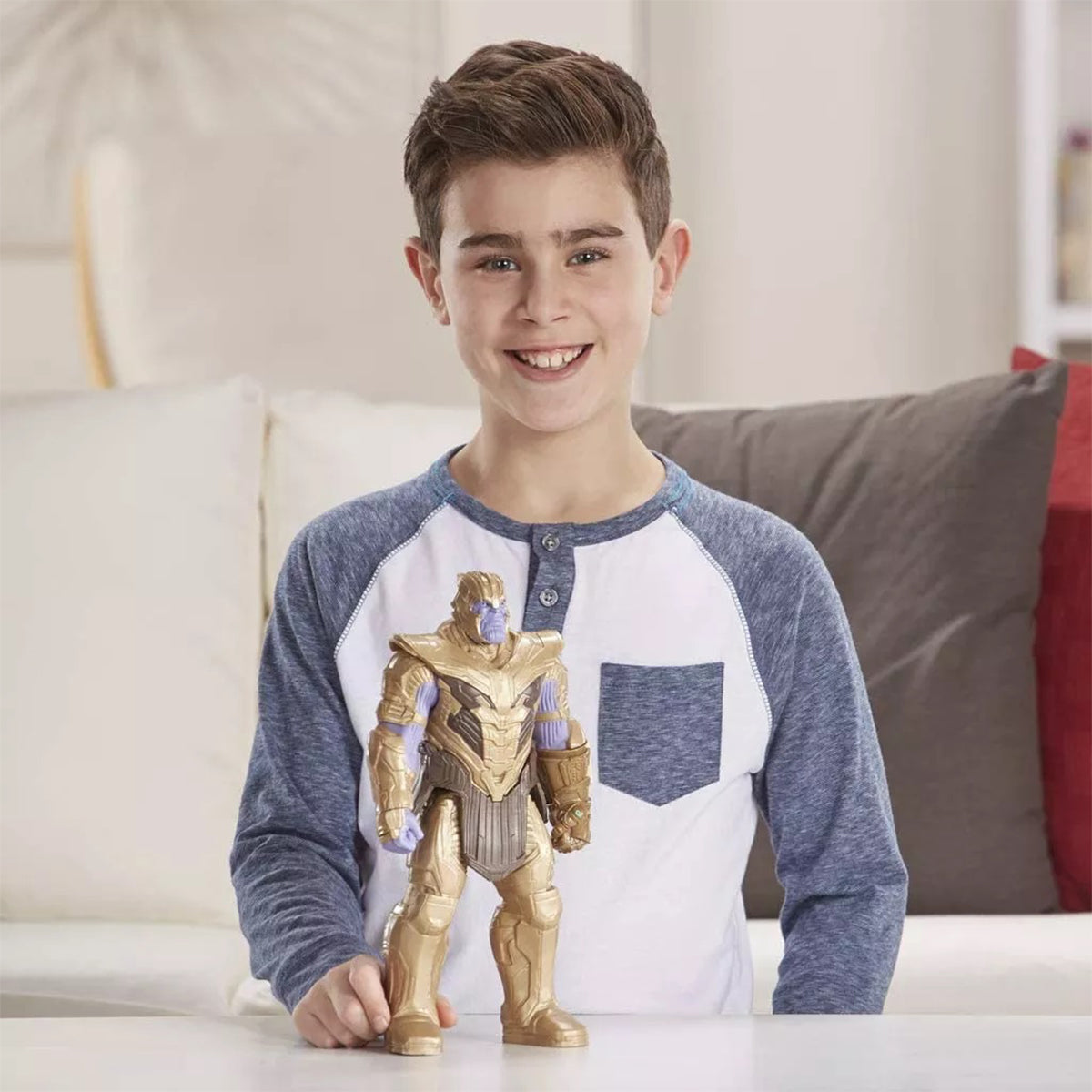 مجسم شخصية ثانوس من مارفل أفينجرز تيتان هيرو سيريز بلاست جير ديلوكس، 12 بوصة، تصميم مستوحى من القصص المصورة، متوافق مع قاذف بلاست جير، مناسب للأعمار من 4 سنوات فما فوق