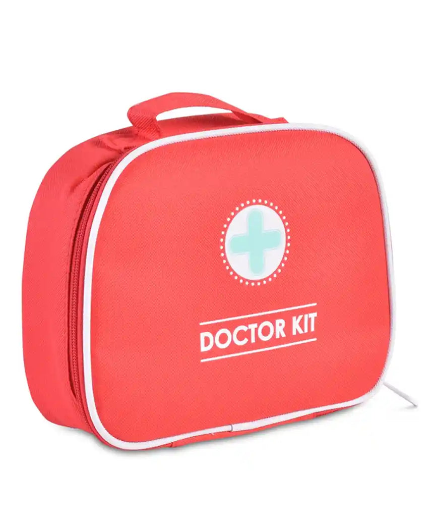 مجموعة الطبيب الخشبية من إديو فن للأطفال، مجموعة لعب أدوار كاملة مع سماعة طبية، ومقياس حرارة، وحقنة، وزجاجات دواء، وحقيبة حمل محمولة، لعبة تظاهر تعليمية للأطفال من سن 3 سنوات فما فوق