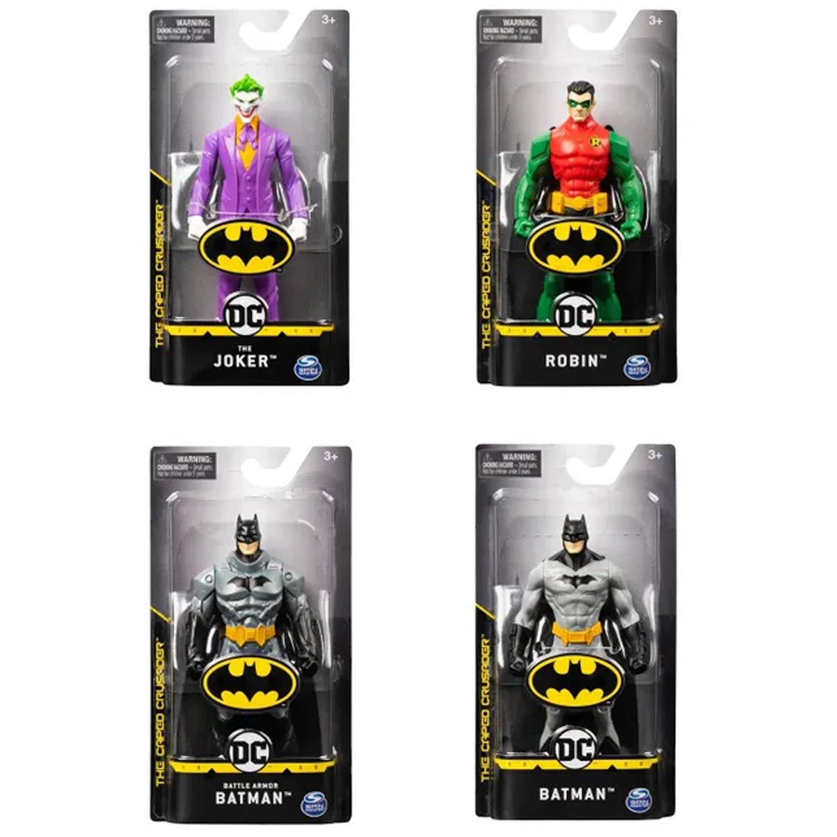 مجموعة مجسمات باتمان المتحركة من دي سي، مقاس 6 بوصات، للأطفال - مجسمات أبطال خارقون وأشرار قابلة للتعديل، باتمان وروبن وجوكر قابلة للتحصيل