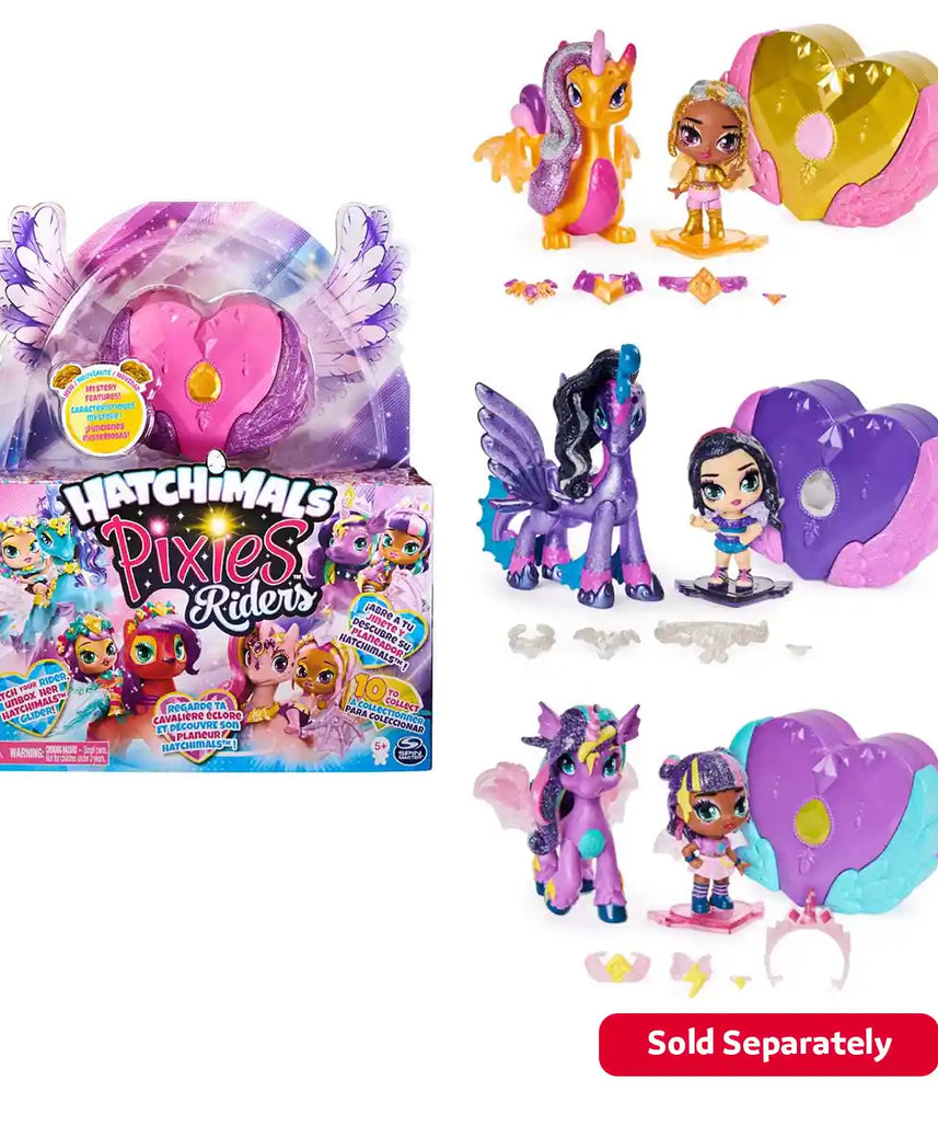 مجموعة هاتشيمالز بيكسيز رايدرز لاجون ليلي بيكسي وسيستاليون جلايدر، مع ميزات غامضة سحرية، وملحقات، وحامل عرض، ورمز تطبيق، للأعمار من 5 سنوات فما فوق، من هاتشيمالز كوليكشنز