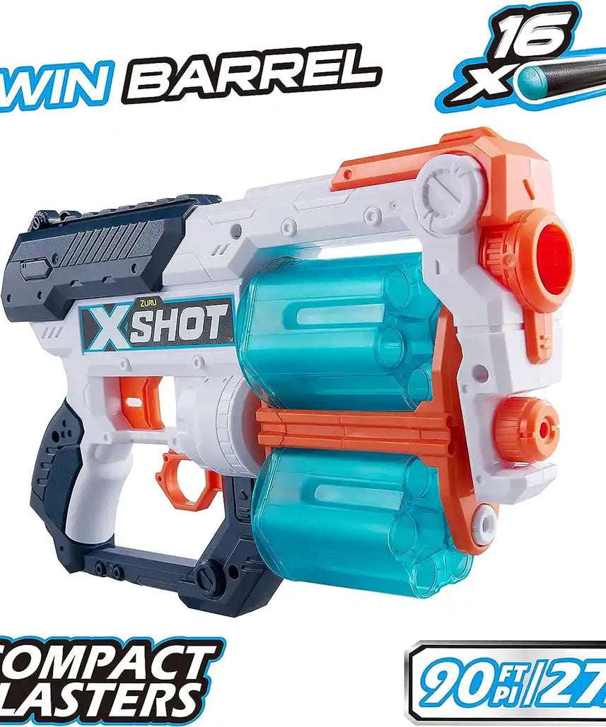 مسدس سهام إكس-شوت إكسل إكسيس TK12، 16 سهمًا من الفوم، أسطوانة دوارة مزدوجة، سعة كل سهم 6 أسهم، متعدد الألوان، 36436
