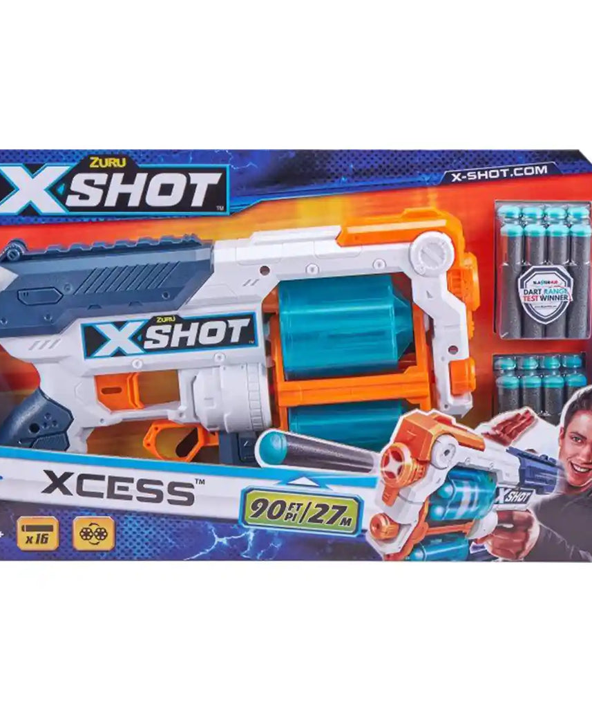 مسدس سهام إكس-شوت إكسل إكسيس TK12، 16 سهمًا من الفوم، أسطوانة دوارة مزدوجة، سعة كل سهم 6 أسهم، متعدد الألوان، 36436