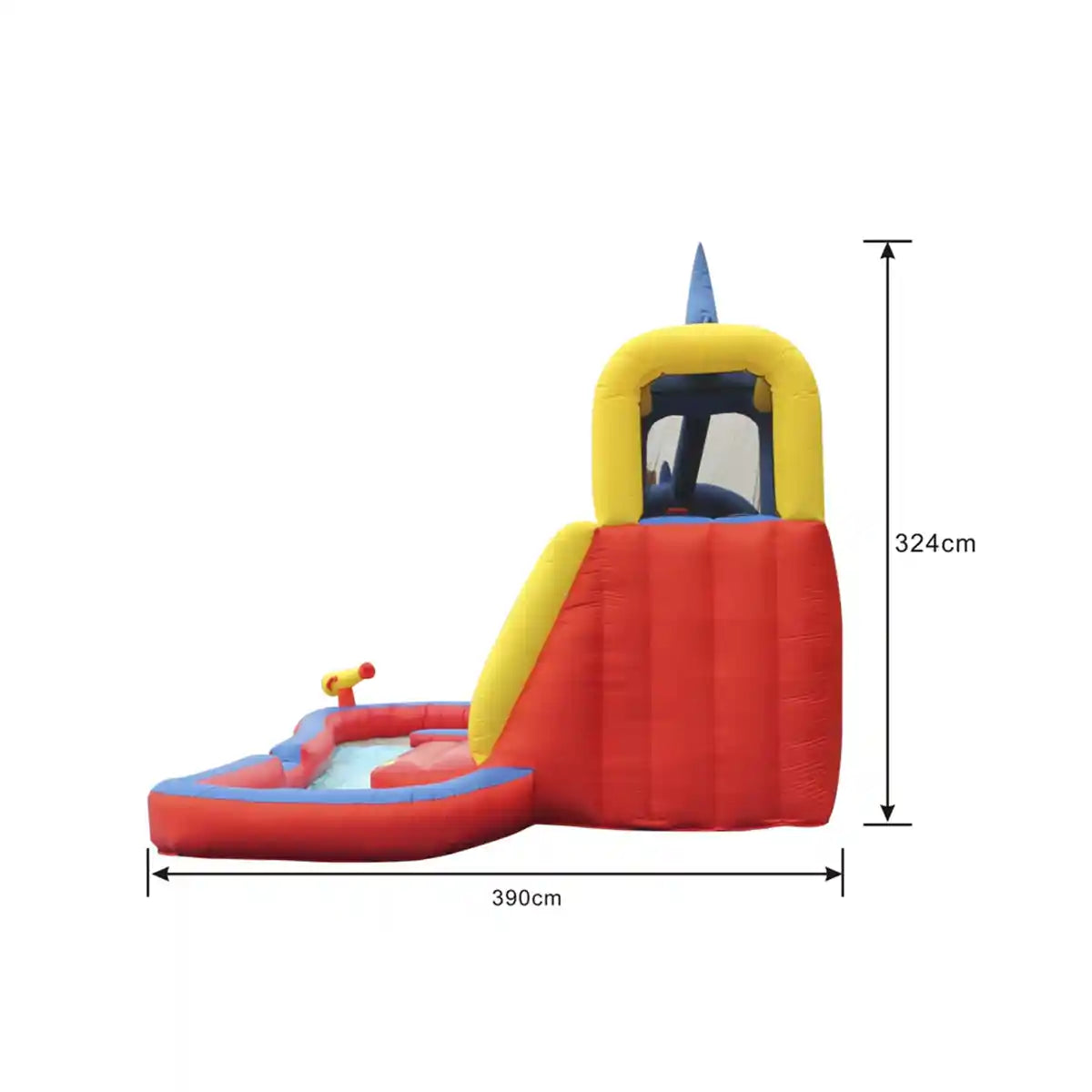 Happy Hop Shark Cave Adventure Inflatable Bouncer for Kids, Outdoor Jumping Castle, Backyard Bounce House, Heavy-Duty Polyester, Includes Electric Blower and Repair Kit, Safe Kids Activity Toy, Pools & Water Fun