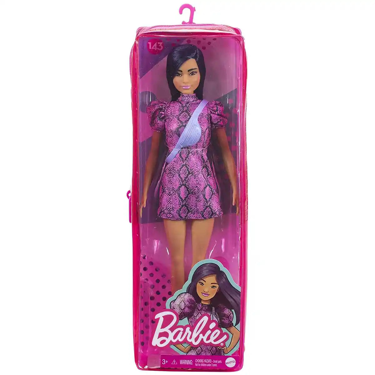 Barbie Fashionistas Doll Snakeskin Dress Diversity-Inspired Outfit and Accessories AL-GXY99