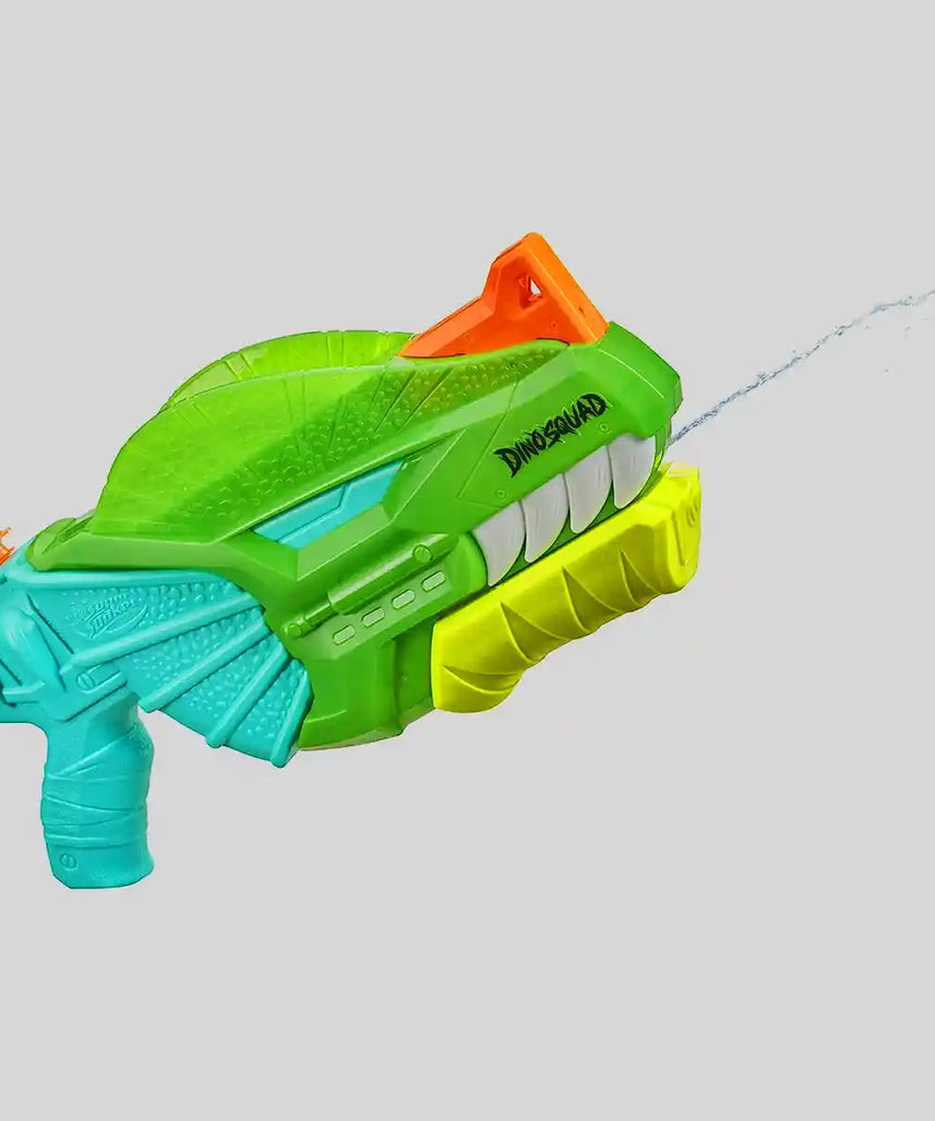 SUPERSOAKER Nerf DinoSquad Dino-Soak Water Blaster, Pump-Action Soakage, Dilophosaurus Dinosaur Design, Outdoor Summer Water Blaster, Multicolour