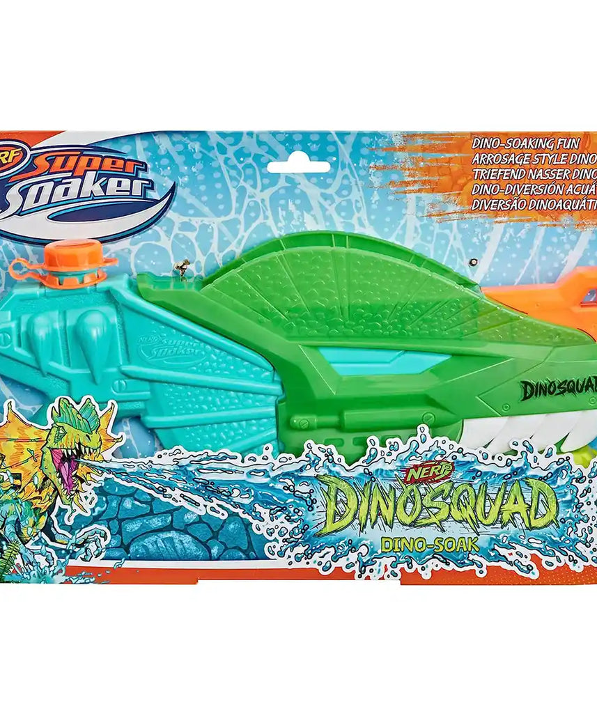SUPERSOAKER Nerf DinoSquad Dino-Soak Water Blaster, Pump-Action Soakage, Dilophosaurus Dinosaur Design, Outdoor Summer Water Blaster, Multicolour