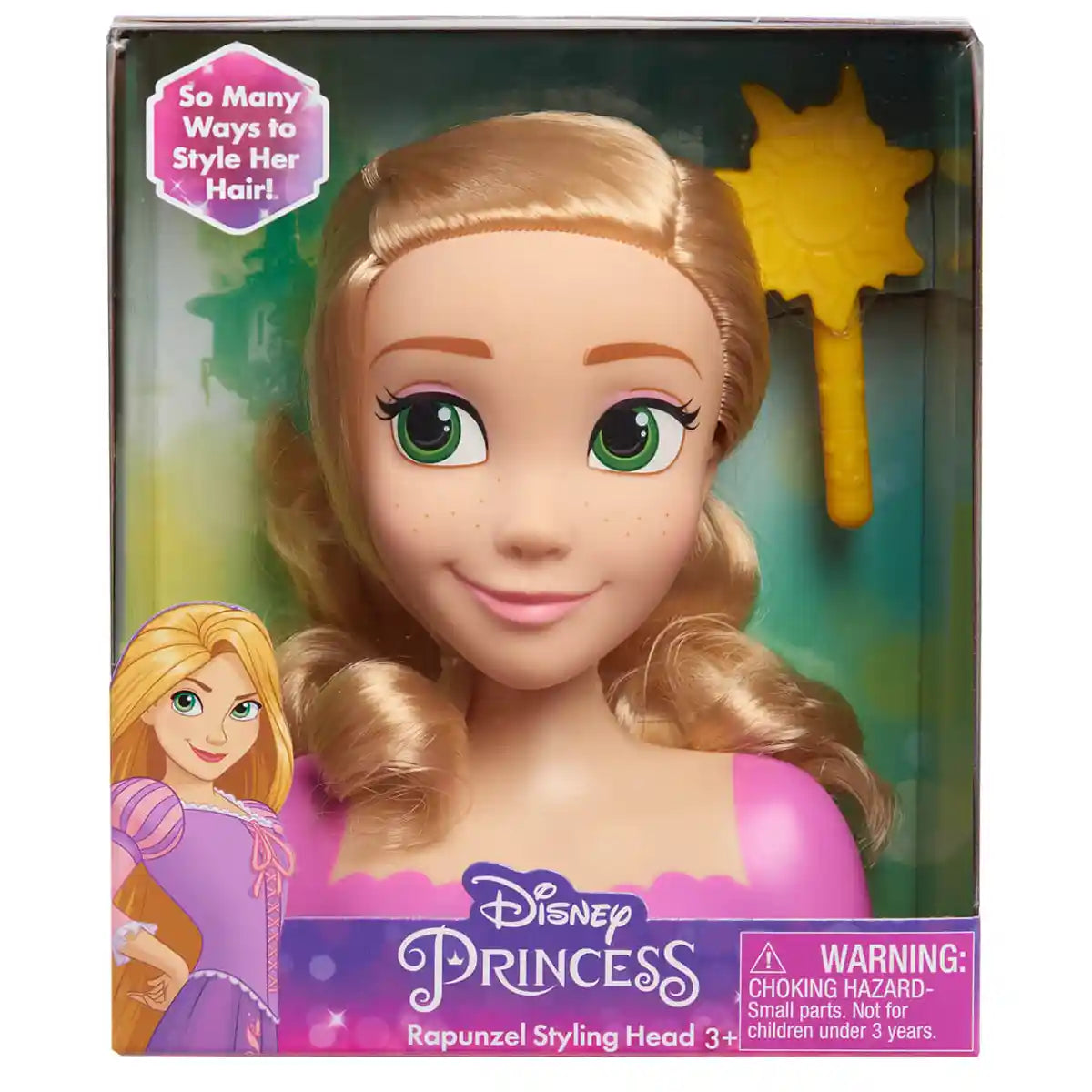 رأس تصفيف شعر الأميرة رابونزل من ديزني، لعبة تصفيف شعر للأطفال من سن 6 إلى 12 عامًا، لعبة إبداعية ورواية قصص خيالية