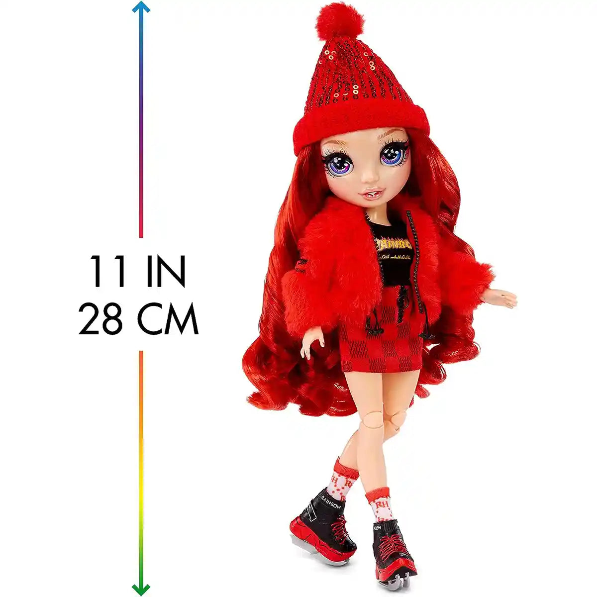 Rainbow High Winter Break Ruby Anderson Fashion Doll, 30cm, Red Outfit & Winter Gear, Snowboard & Accessories, Collectible Toy, Imaginative Play, Gift for Kids 6+