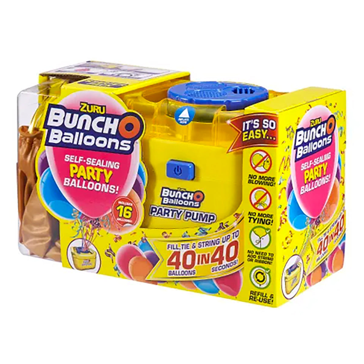 بالونات حفلات زورو بانش أو بالونز، ذهبي، 40 بالونة ذاتية الغلق، تتضمن مضخة وسيقان وخرطوم سريع التعبئة، 11 بوصة، ديكورات أعياد الميلاد والحفلات، مقاس واحد