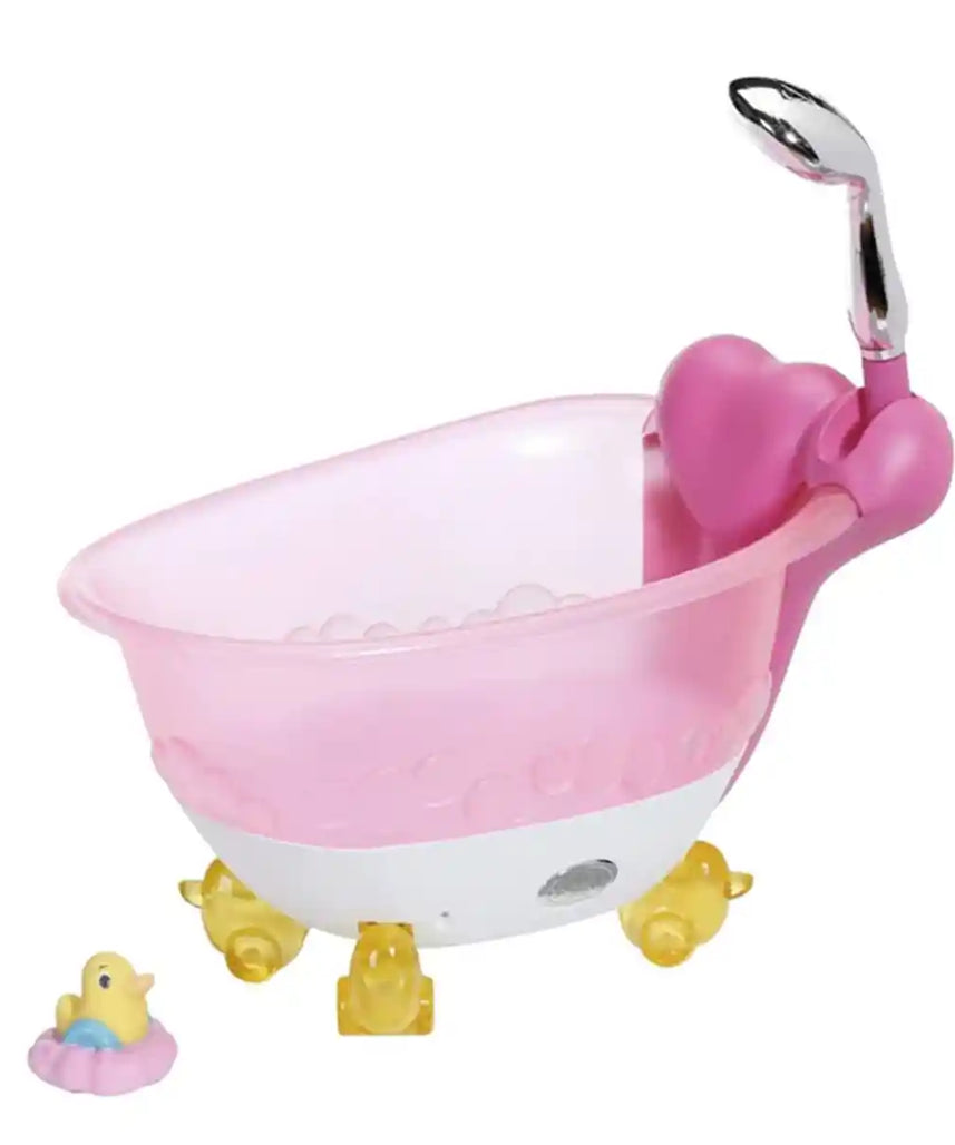 مجموعة لعب بيبي بورن سبلاشينج فن إن ذا باث توب، حوض استحمام للدمى مع أضواء وأصوات ودش أوتوماتيكي وملحق على شكل بطة، للأعمار من 3 سنوات فما فوق، دمى ومنازل وإكسسوارات
