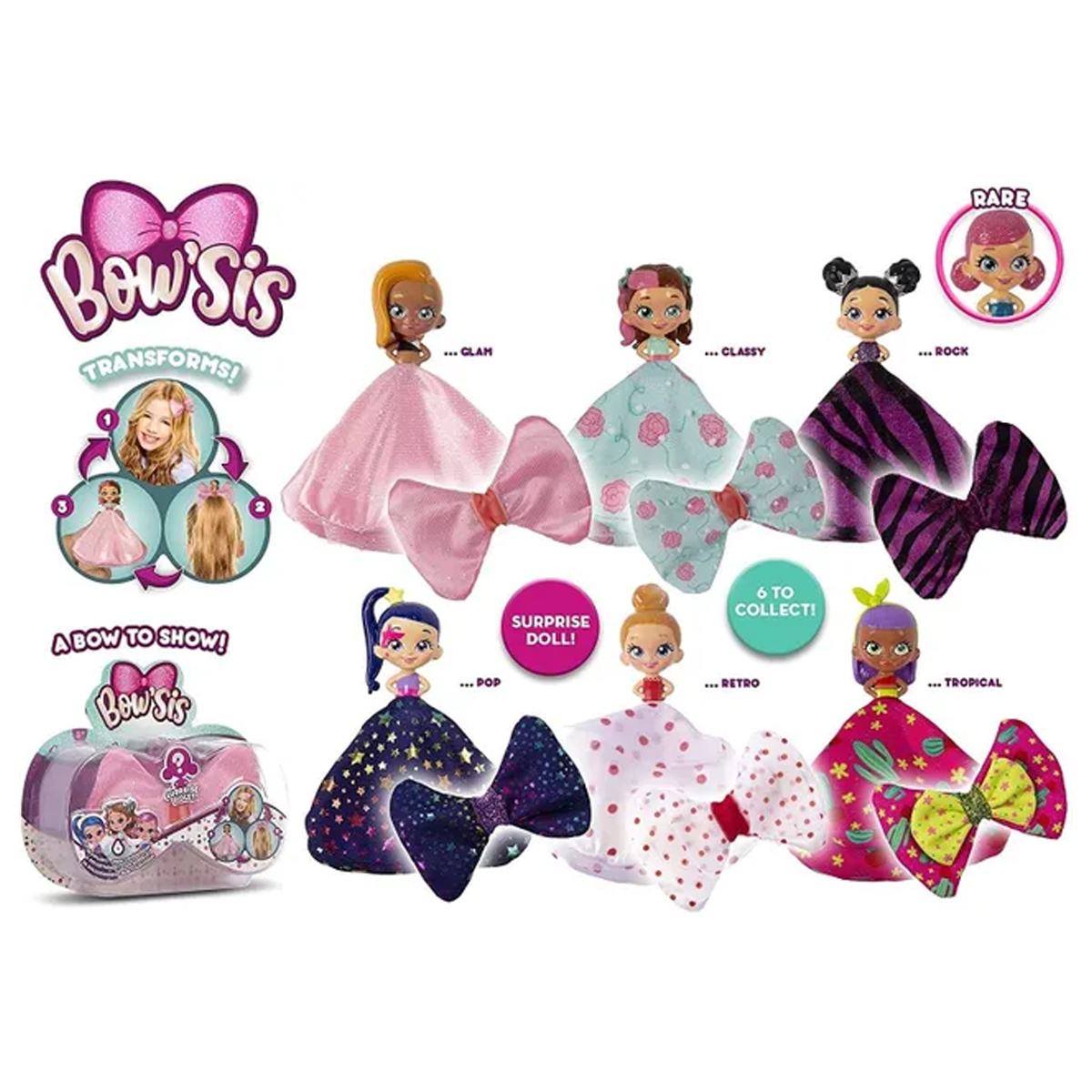 دمية باوزيس الصغيرة المتنوعة (قطعة واحدة) من آي إم سي تويز، دمية مفاجأة قابلة للتجميع مع ملحق فيونكة مخفية، ألعاب للبنات من سن 3 سنوات فما فوق