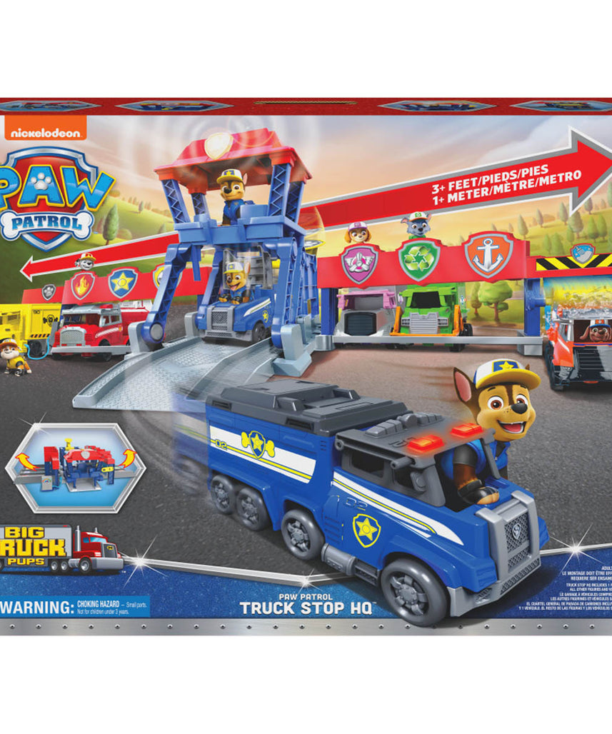 مجموعة ألعاب باو باترول شاحنة كبيرة للجراء، مقر الإنقاذ على الطريق السريع، مع أضواء وأصوات، بعرض 91.4 سم، تتضمن شخصية مطاردة ومركبة كبيرة، مجموعة ألعاب حركة للأطفال من سن 3 سنوات فما فوق