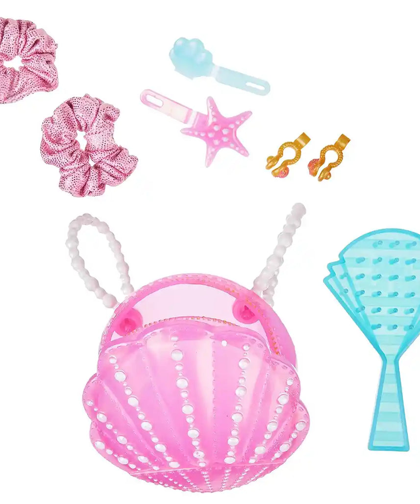 دمية إل أو إل سربرايز بيج بيبي، شعر، شعر، ملكة سبلاش، دمية بطول 11 بوصة، شعر وفستان أزرق وردي، شعر متجذر، ملحقات قابلة للمشاركة، حقيبة ظهر متضمنة، لعبة للعطلات، هدية للأطفال من سن 4 سنوات فما فوق