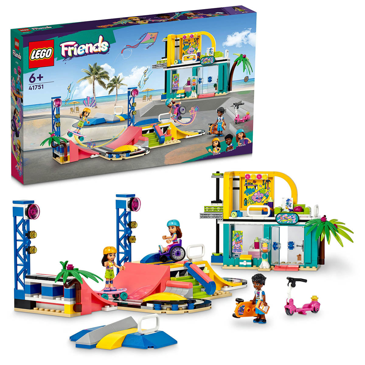 LEGO Friends Skate Park 41751 Building Set with Mini-Dolls, Ramps & Accessories for Kids Ages 6+