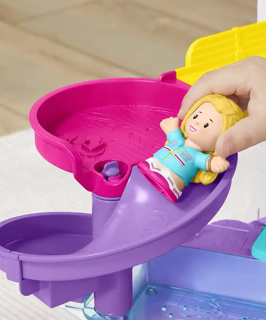 فيشر برايس باربي ليتل دريم هاوس ليتل بيبول، مجموعة ألعاب تفاعلية للأطفال الصغار مع مصعد ومنزلق حلزوني وأضواء وموسيقى وشخصيات مناسبة للأعمار من 18 شهرًا فما فوق