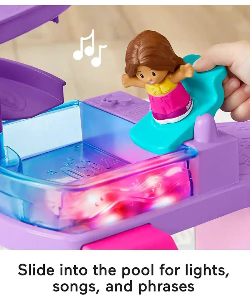 فيشر برايس باربي ليتل دريم هاوس ليتل بيبول، مجموعة ألعاب تفاعلية للأطفال الصغار مع مصعد ومنزلق حلزوني وأضواء وموسيقى وشخصيات مناسبة للأعمار من 18 شهرًا فما فوق