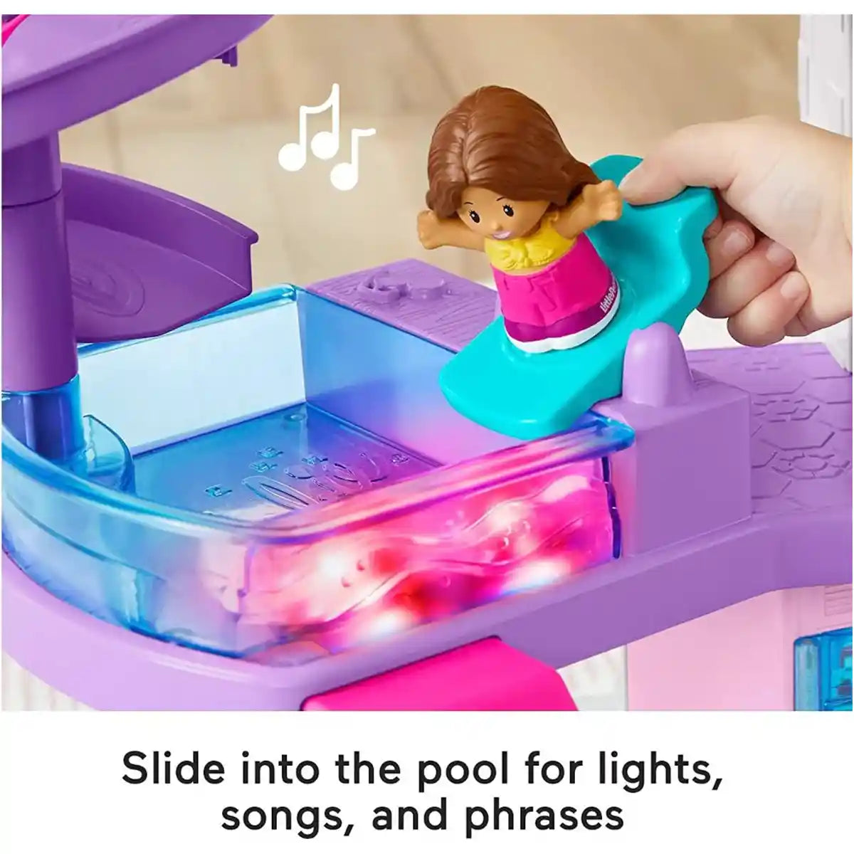 فيشر برايس باربي ليتل دريم هاوس ليتل بيبول، مجموعة ألعاب تفاعلية للأطفال الصغار مع مصعد ومنزلق حلزوني وأضواء وموسيقى وشخصيات مناسبة للأعمار من 18 شهرًا فما فوق