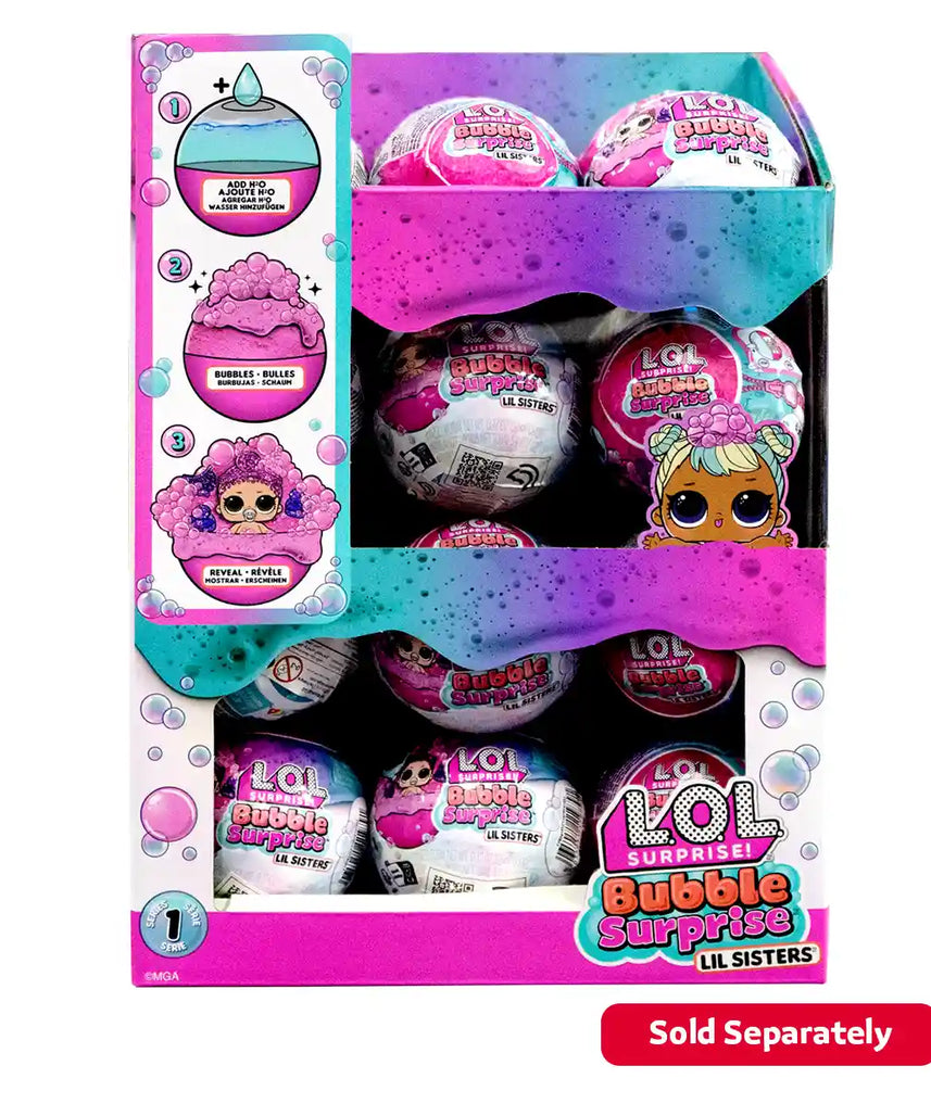 دمية لول سربرايز بابل فوم ليل سيسترز، دمية بيبي سيسترز قابلة للتجميع، مفاجأة بابل، متغيرة اللون، تفاصيل براقة، تتضمن ملحقات، هدية للبنات من سن 4 سنوات فما فوق