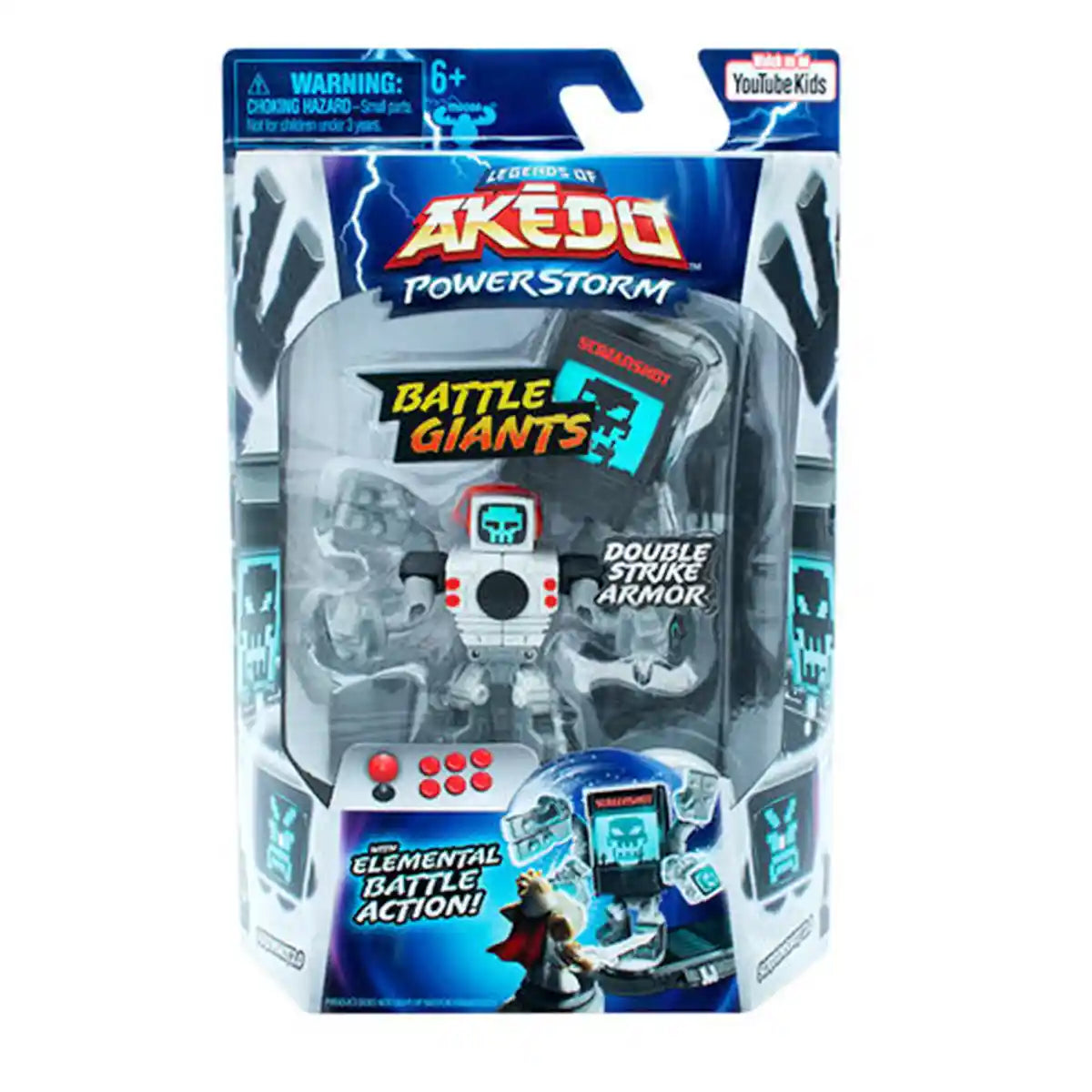 مجموعة ألعاب Akedo Legends of Powerstorm Giants Single Pack Screenshot 2.0 مع وحدة تحكم Button Bash ودرع Double Strike، لعبة محارب قتال للأطفال، للأعمار من 6 سنوات فما فوق - مجموعات ألعاب