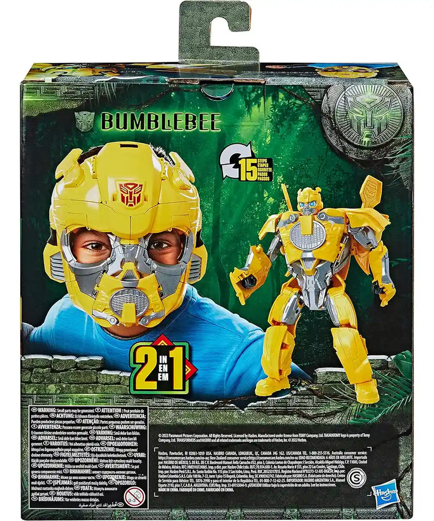 لعبة تقمص الأدوار "ترانسفورمرز رايز أوف ذا بيستس بامبلبي" 2 في 1، قناع تحويل الروبوت إلى قناع، مقاس 9 بوصات، مقاس قابل للتعديل، مستوحاة من الأفلام، مناسبة للأعمار من 6 سنوات فما فوق