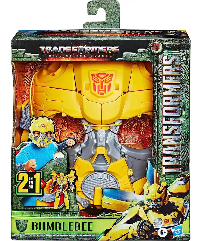 لعبة تقمص الأدوار "ترانسفورمرز رايز أوف ذا بيستس بامبلبي" 2 في 1، قناع تحويل الروبوت إلى قناع، مقاس 9 بوصات، مقاس قابل للتعديل، مستوحاة من الأفلام، مناسبة للأعمار من 6 سنوات فما فوق