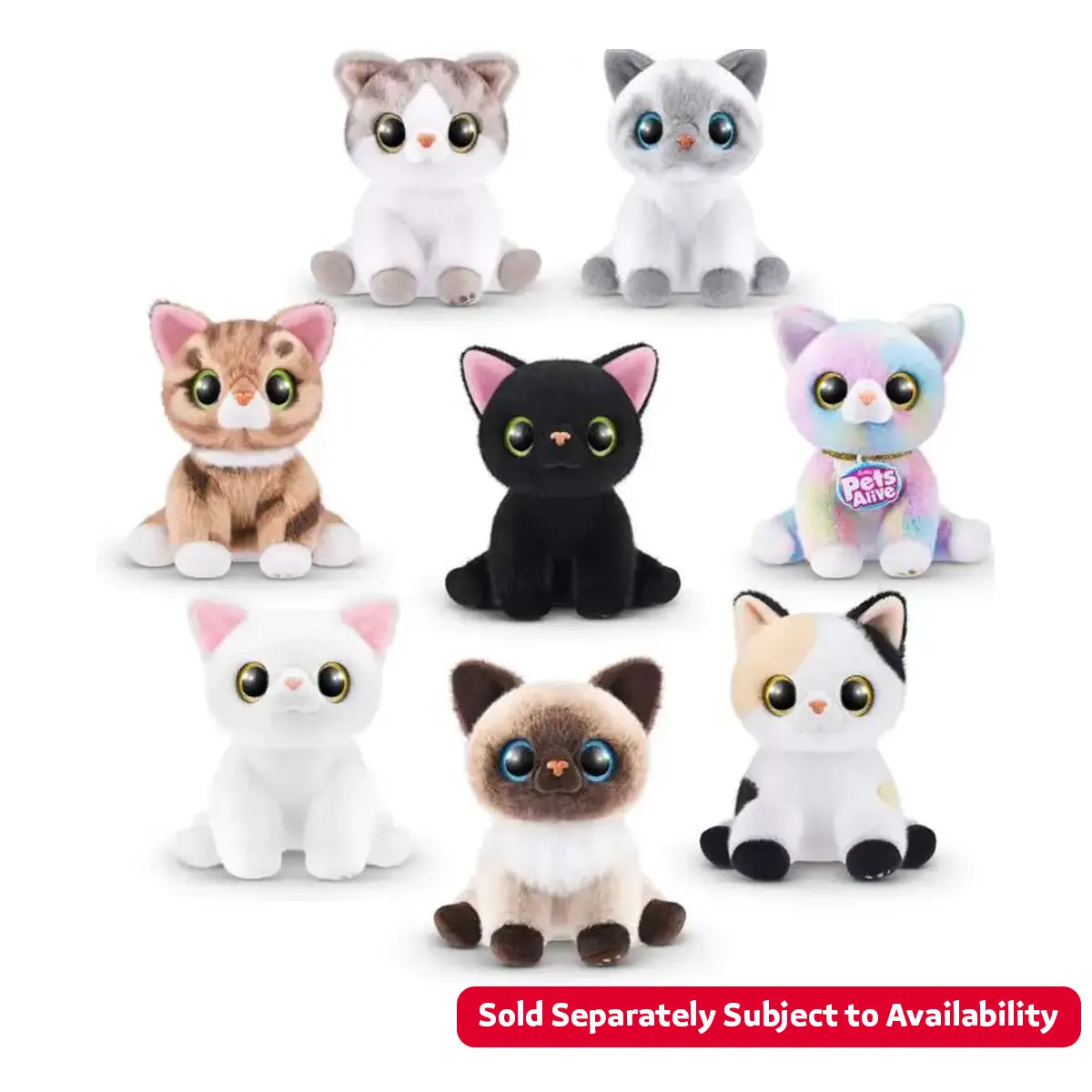 دمية قطط بيتس ألايف المحشوة والمُعجبة - دمية تفاعلية مع أصوات وزجاجة وخمس مفاجآت - 9541