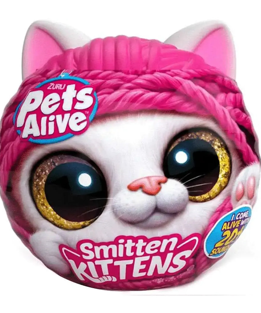 دمية قطط بيتس ألايف المحشوة والمُعجبة - دمية تفاعلية مع أصوات وزجاجة وخمس مفاجآت - 9541