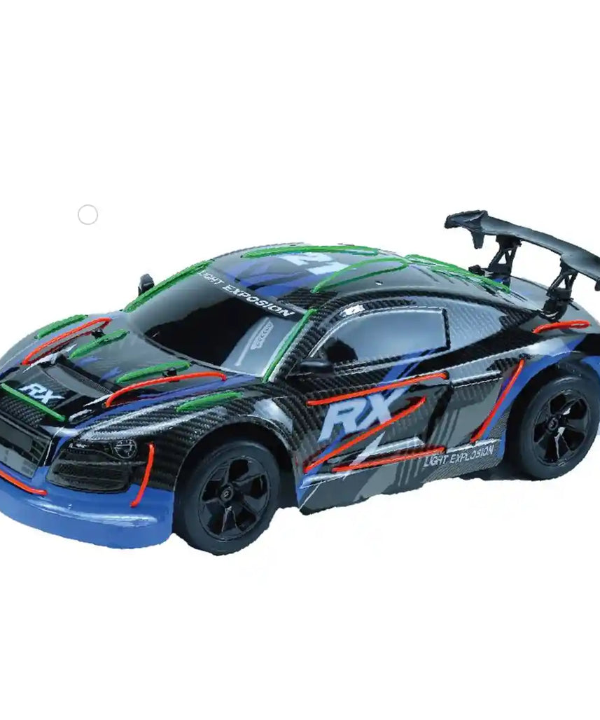 سيارة سباق CRAZON بمقياس 1:10 مزودة بأضواء رائعة من سلك GL - جهاز تحكم عن بعد 2.4 جيجاهرتز، سرعة 15 كم/ساعة، مدى 25 مترًا، مناسبة للأعمار من 3 سنوات فما فوق