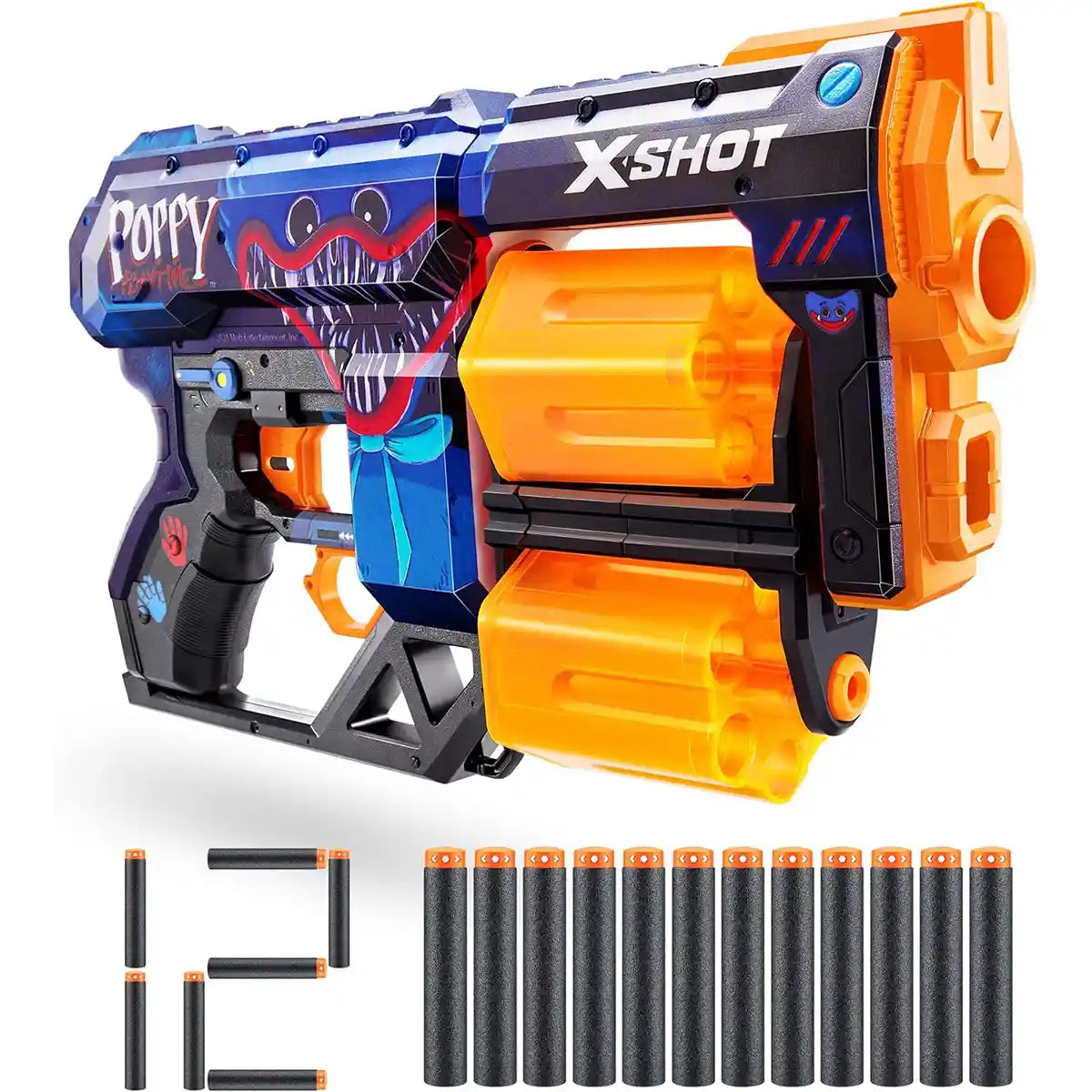 XShot Skins Dread, Poppy Playtime Jumpscare Edition, Air Pocket Dart Tech Foam Blaster for Kids & Teens, 27m Range, Recoil Action, Rare Skin Chase, Outdoor Battle Toy Gun for Ages 8+