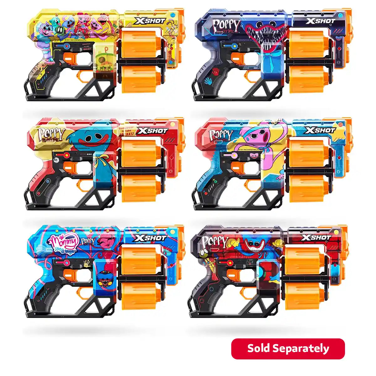 XShot Skins Dread, Poppy Playtime Jumpscare Edition, Air Pocket Dart Tech Foam Blaster for Kids & Teens, 27m Range, Recoil Action, Rare Skin Chase, Outdoor Battle Toy Gun for Ages 8+