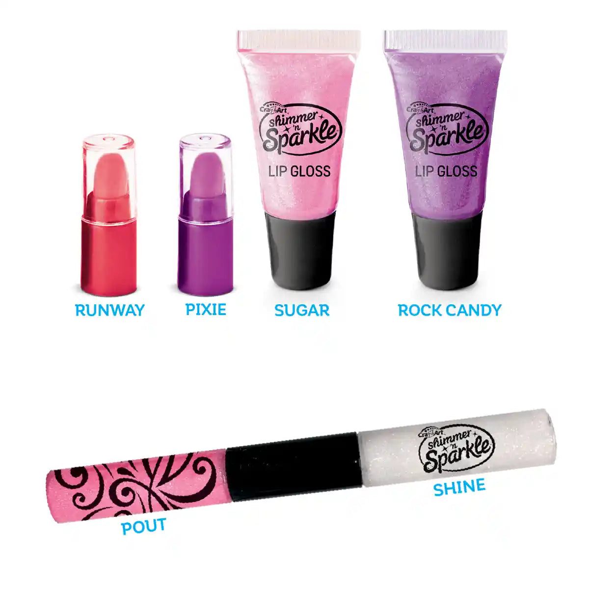 Cra-Z-Art Shimmer N Sparkle Glitz & Glam Ultimate Beauty Set, Real Makeup Kit for Kids, Eyes, Lips & Cheeks with Tote Bag, Brushes, Applicators & Style Cards, Gift for Girls 6+