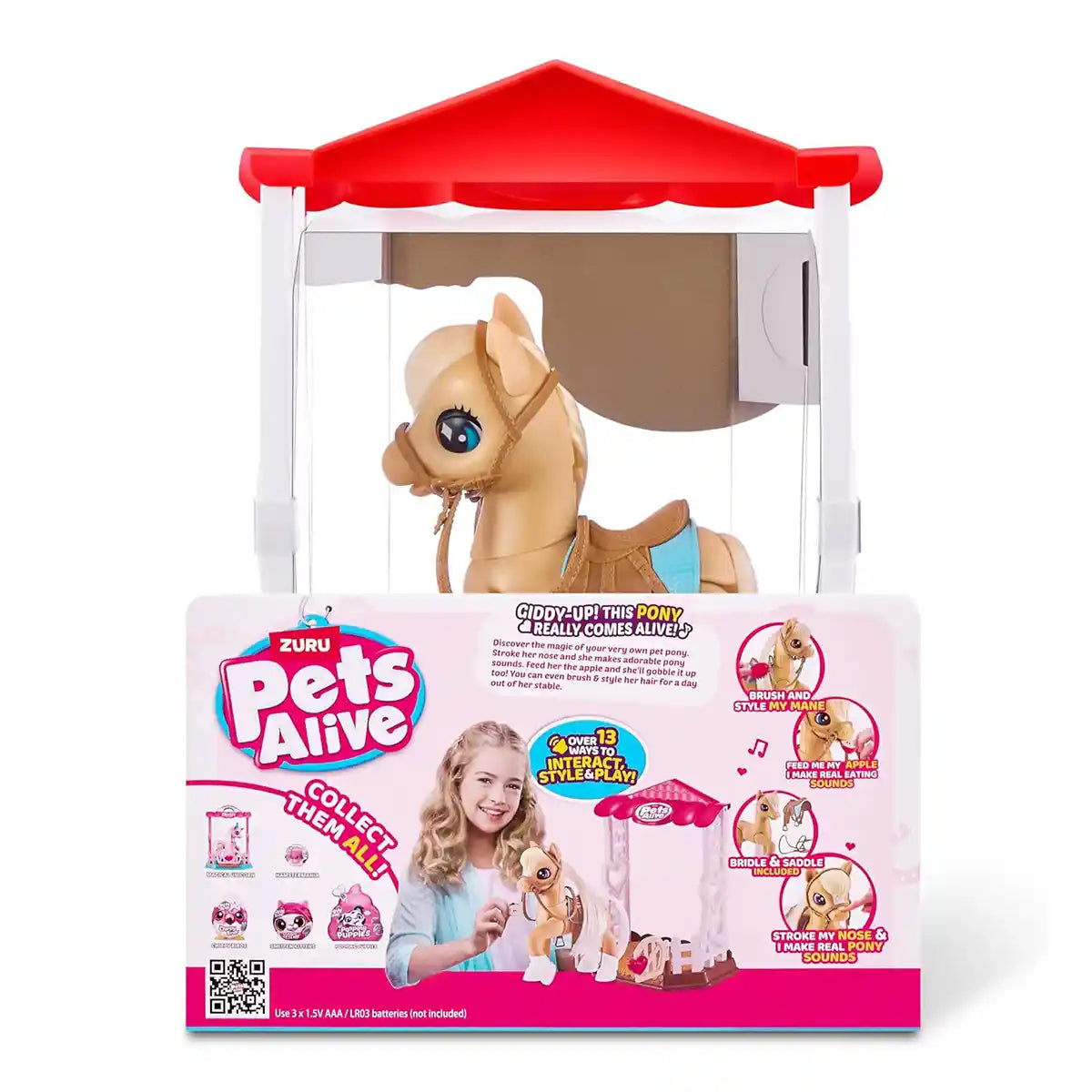 لعبة بيتس ألايف زورو، وحيد القرن السحري، وحصان روبوتي تفاعلي مستقر مع أصوات وإكسسوارات تصفيف، 13 طريقة للعب، لعبة تفاعلية للحيوانات الأليفة للأطفال من سن 3 سنوات فما فوق، مع إمكانية إطعامها وركوبها