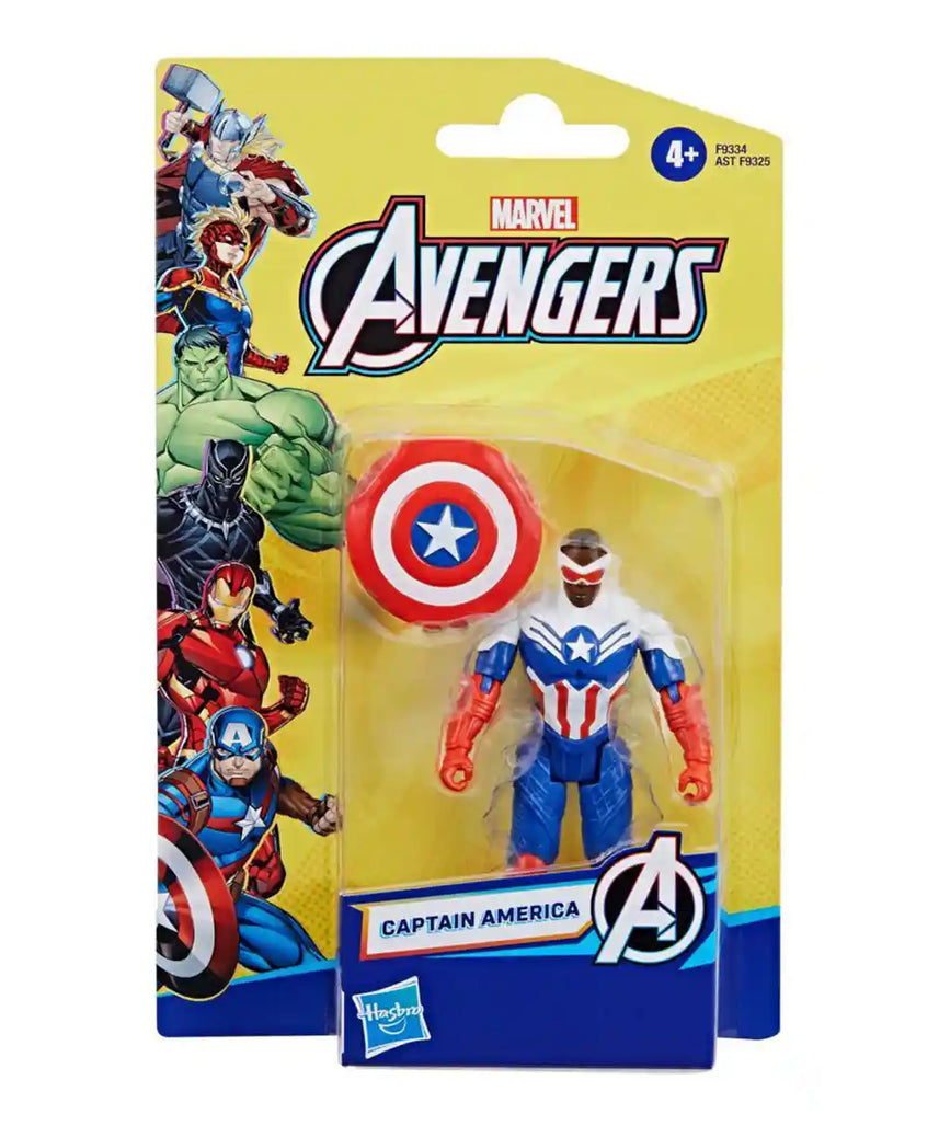 مجسم كابتن أمريكا من مارفل أفينجرز، مقاس 4 بوصات، قابل للتعديل مع درع - F9334