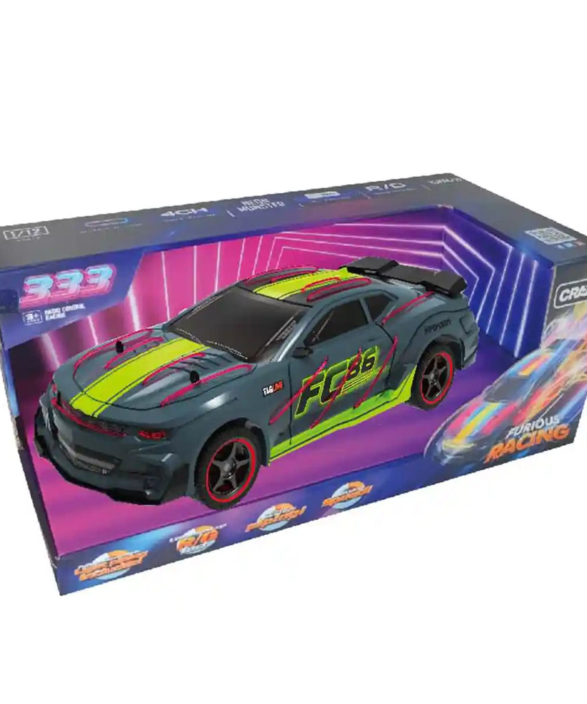 سيارة كرازون 1:12 RC مع بطارية - جهاز تحكم عن بعد 2.4 جيجاهرتز، سيارة سباق عالية السرعة، مناسبة للأعمار من 3 سنوات فما فوق